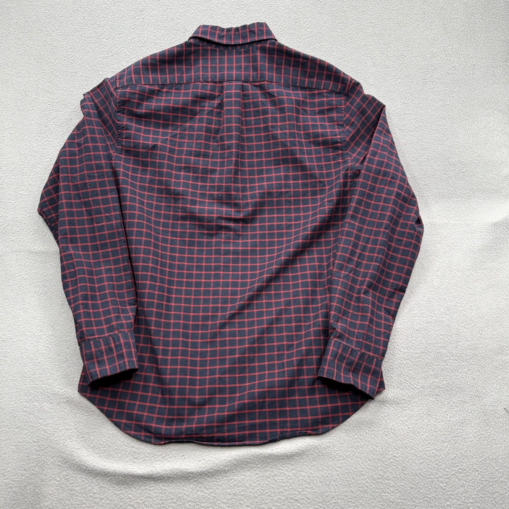 J.Crew VINTAGE J.CREW Shirt Mens Medium Navy Red Check Classic Fit American Pima Cotton Size US M / EU 48-50 / 2 - 2 Thumbnail