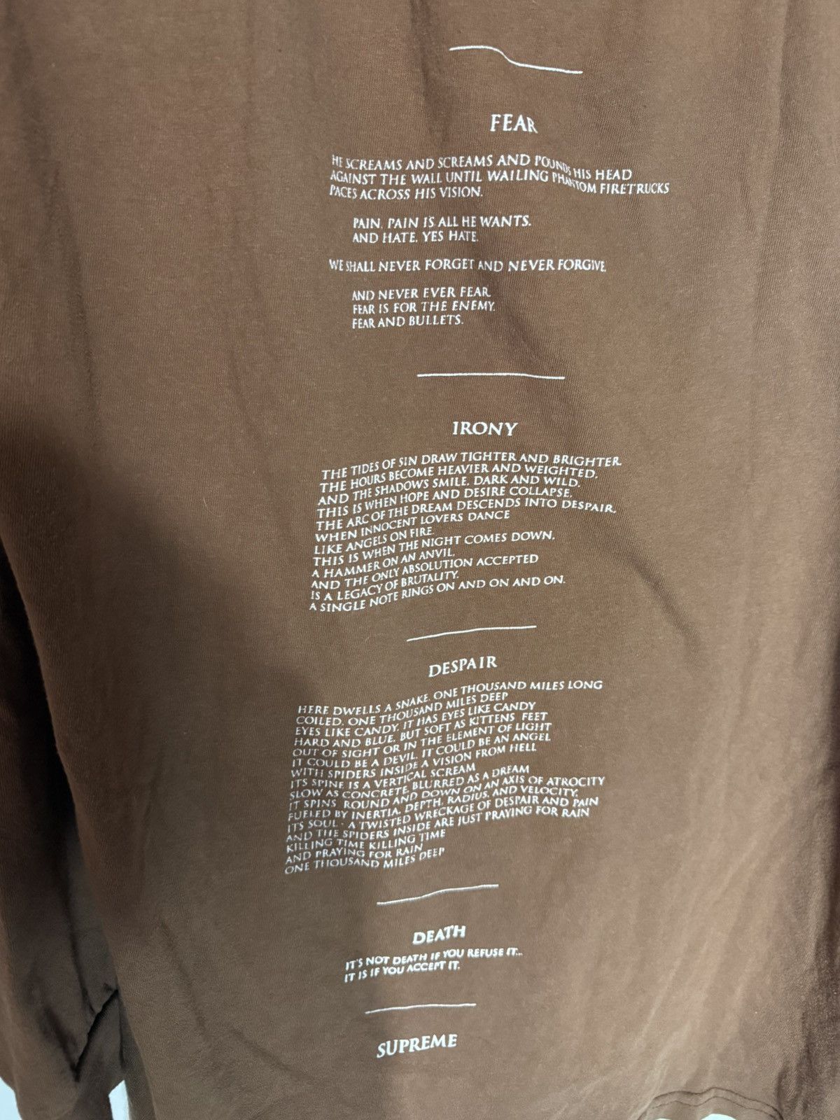 Supreme RARE FW21 Supreme x The Crow Long‑Sleeve Tee Brown Medium Size US M / EU 48-50 / 2 - 6 Thumbnail