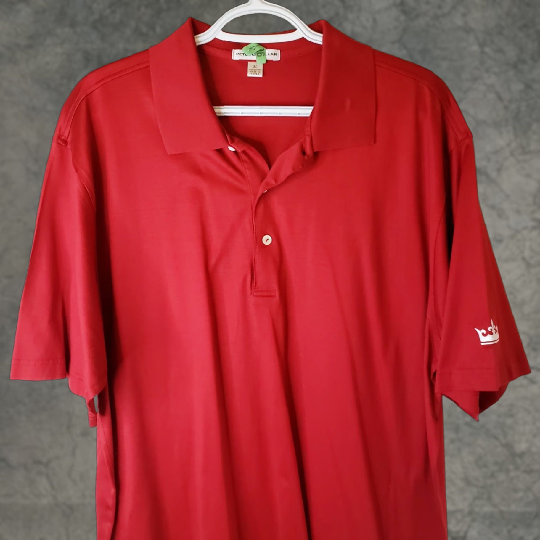 Peter Millar Peter Millar Men S Polo Shirt Red 100% Cotton L Short Sleeve Solid Logo Crown Sleeve Like New Adults Mens Polo Size US L / EU 52-54 / 3 - 1 Thumbnail