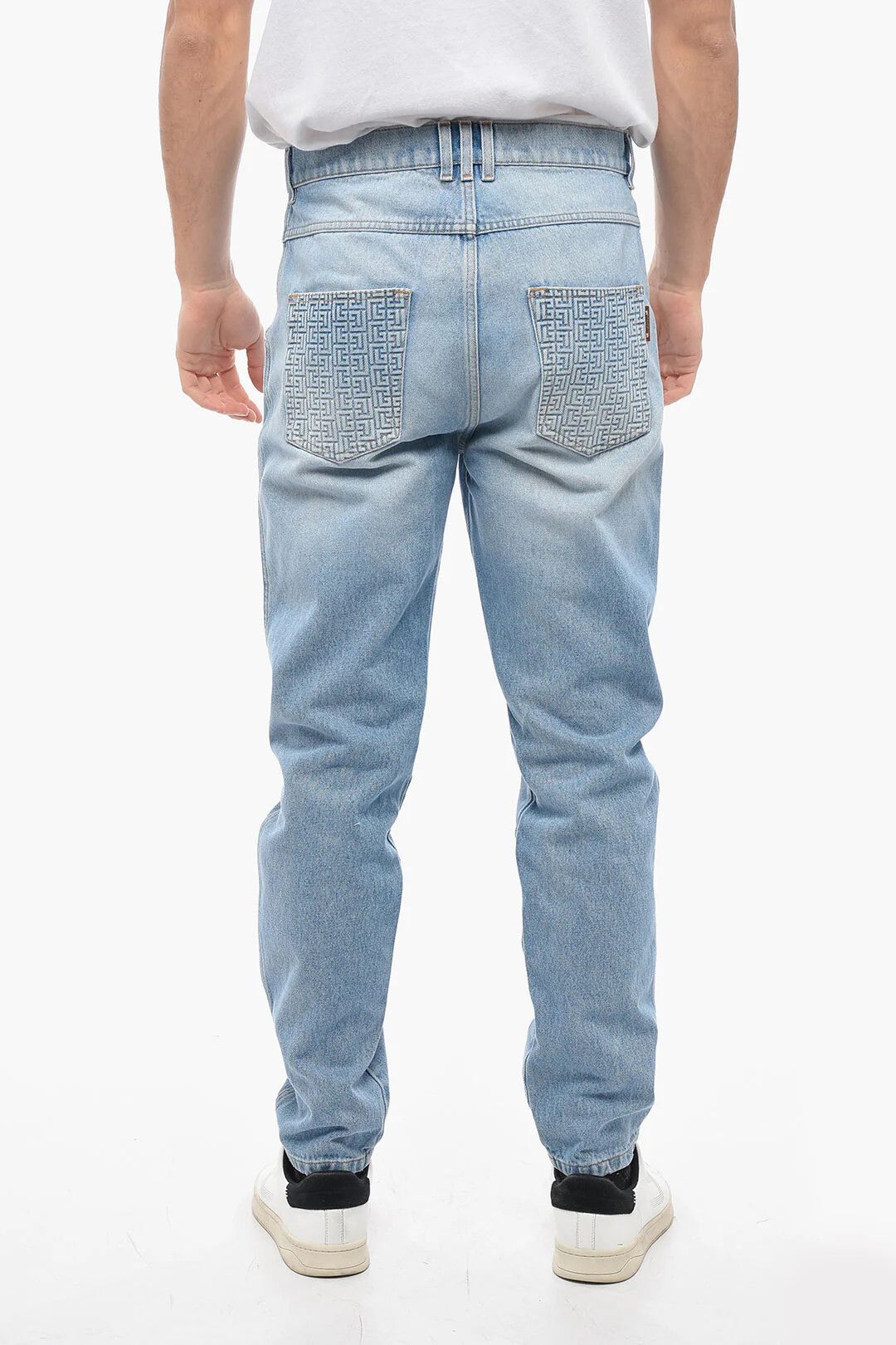 Balmain og1mm0326 Straight-Fit Jeans in Blue Size US 33 - 2 Thumbnail