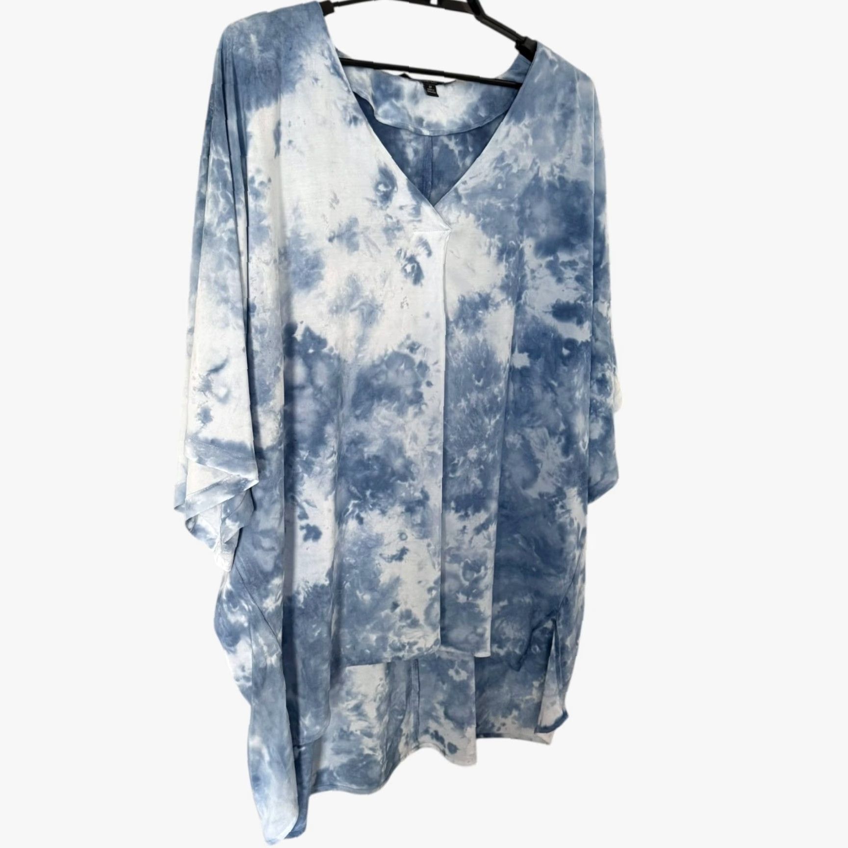 Vintage VINTAGE Marc New York Tie-Dye V-Neck Tunic Women’s 2X Short-Sleeve High-Low Bohemian Casual Dress Size XXL / US 16-18 / IT 52-54 - 3 Thumbnail