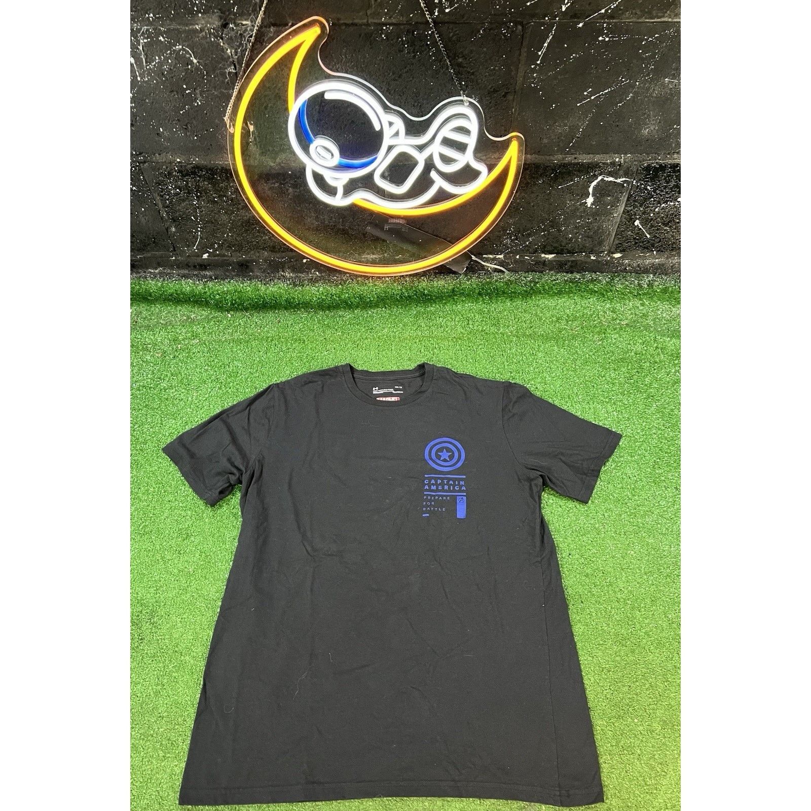 Under Armour Under Armour Marvel Captain America Black Tshirt Men’s MD Size US M / EU 48-50 / 2 - 1 Thumbnail