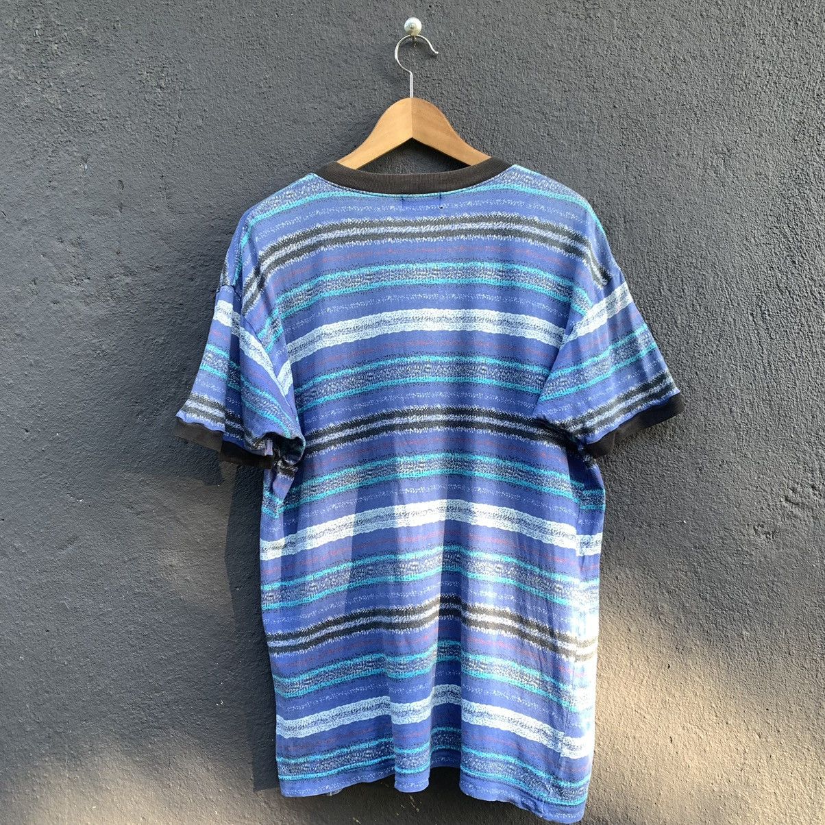 Vintage Thrashed Vintage Adidas Descente V Neck Stripe Tee Size US L / EU 52-54 / 3 - 3 Thumbnail