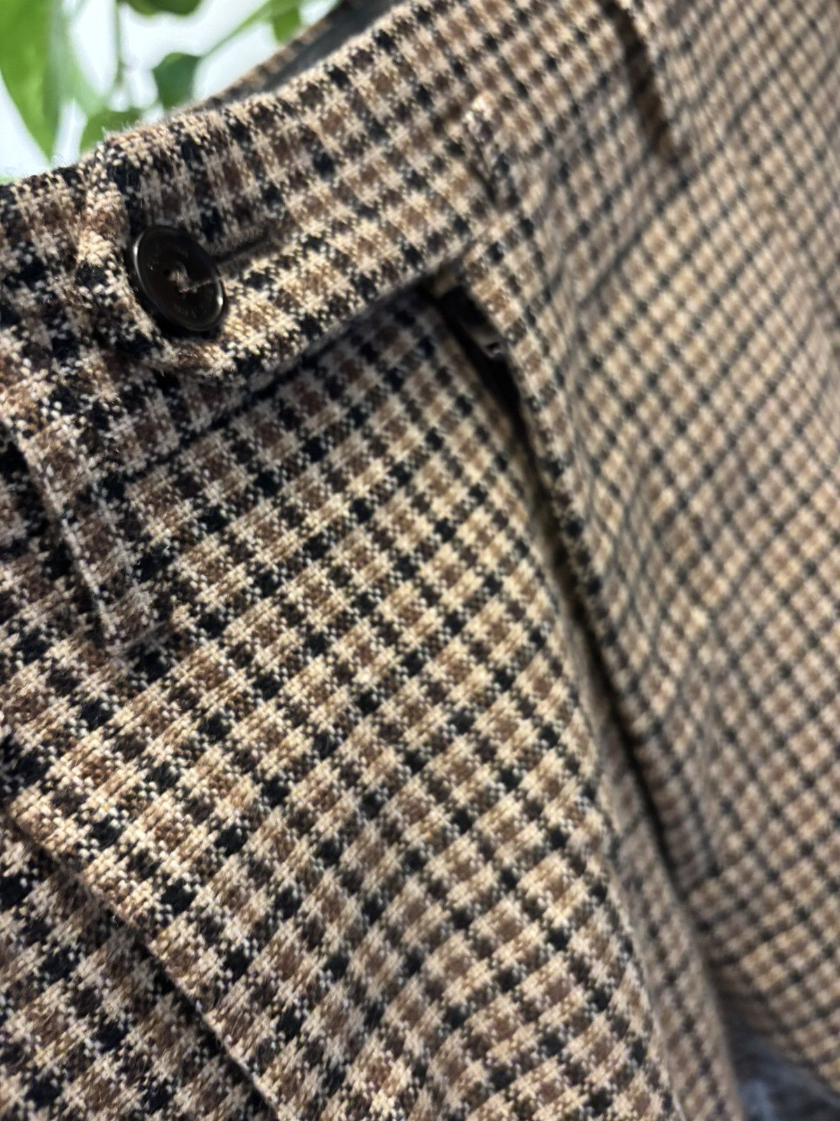 Boglioli Brand: Briglia 1949, wool brown checkered trouser Size 38R - 3 Thumbnail