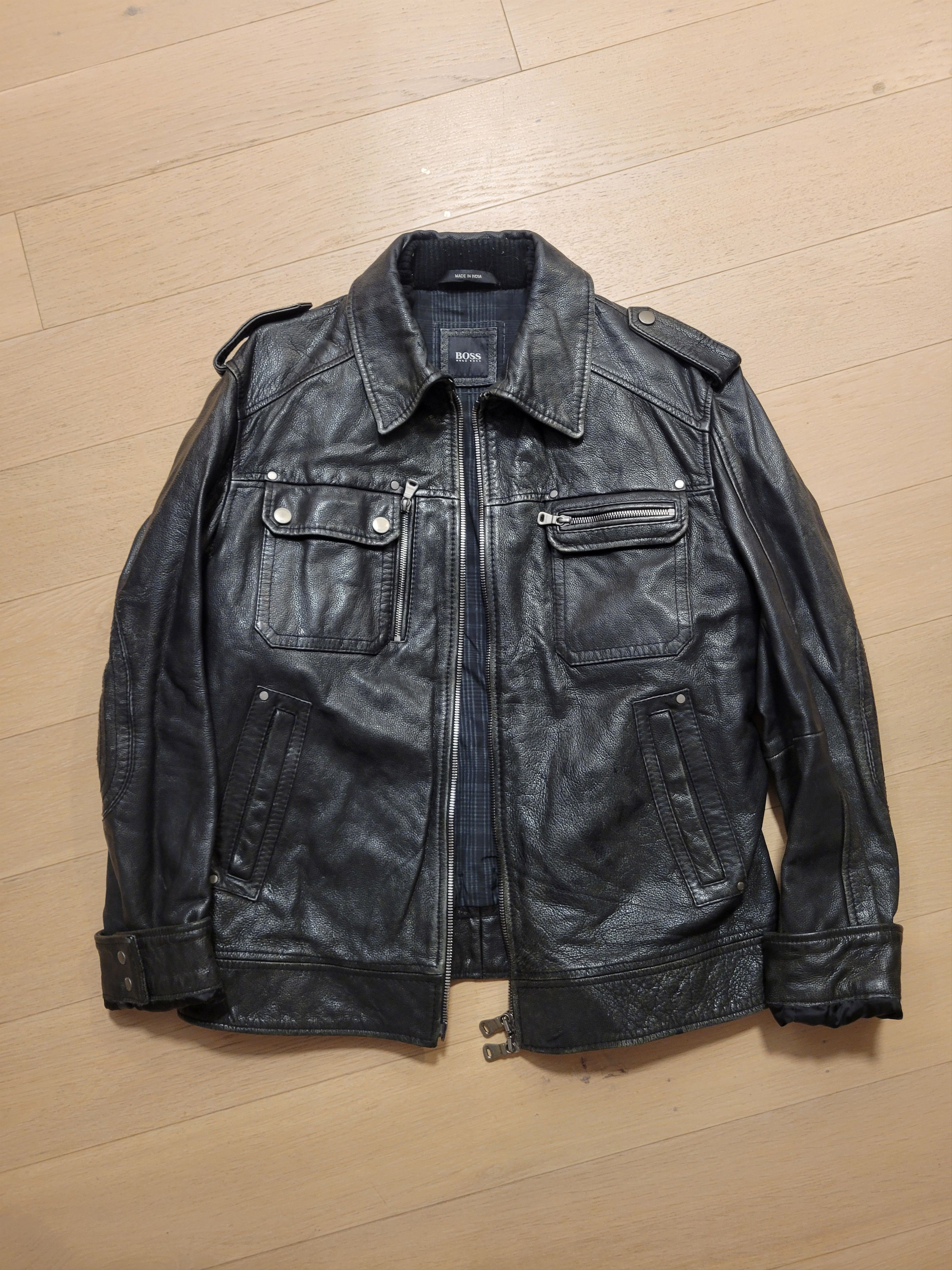 Hugo Boss Leather Jacket Size US L / EU 52-54 / 3 - 1 Thumbnail