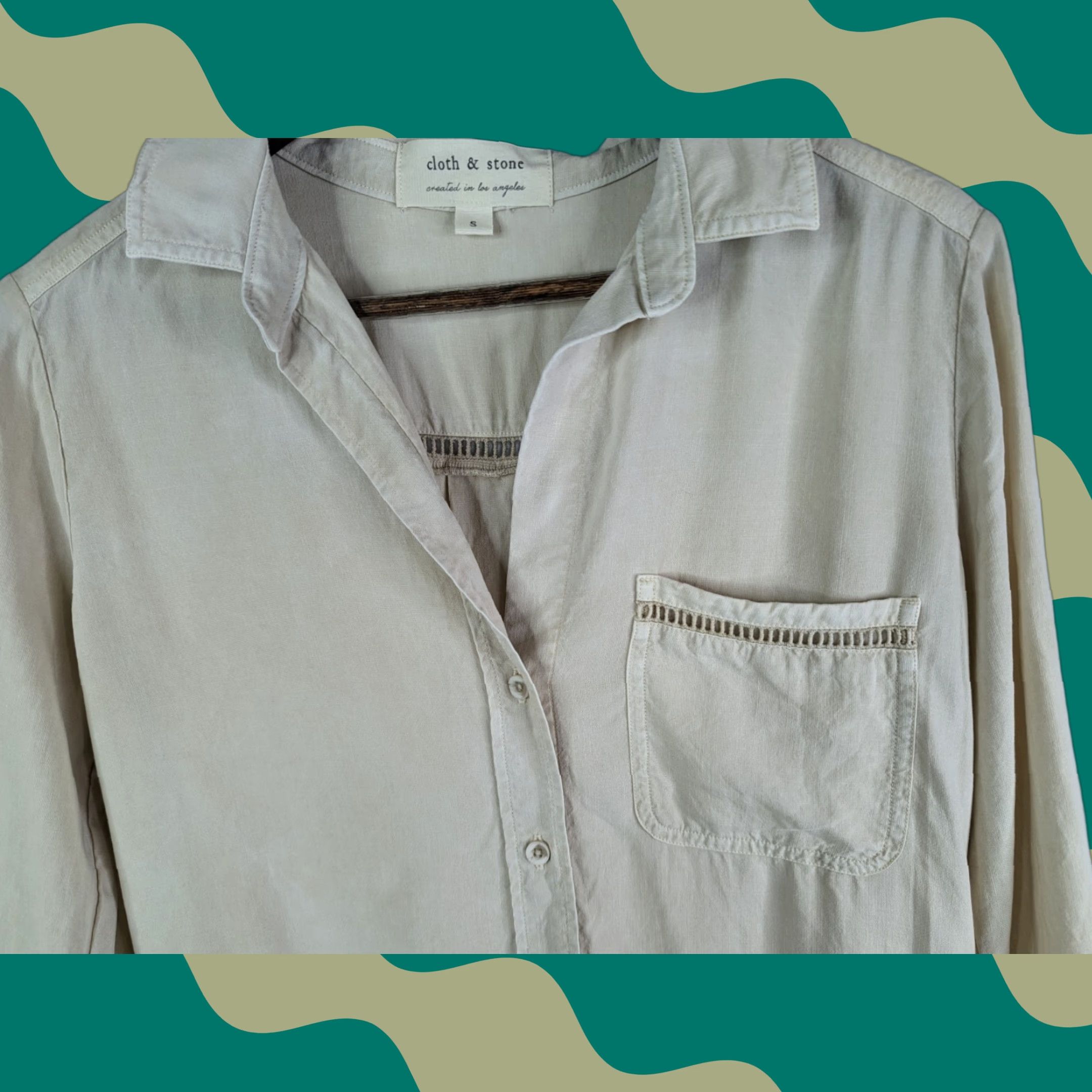 Anthropologie Anthropologie Dale Shirt Blouse Cream Womens Size Small Western Ivory Tencel Solid Long Sleeve Collared Shirt Blouse Womens Western Style Size S Size S / US 4 / IT 40 - 1 Thumbnail