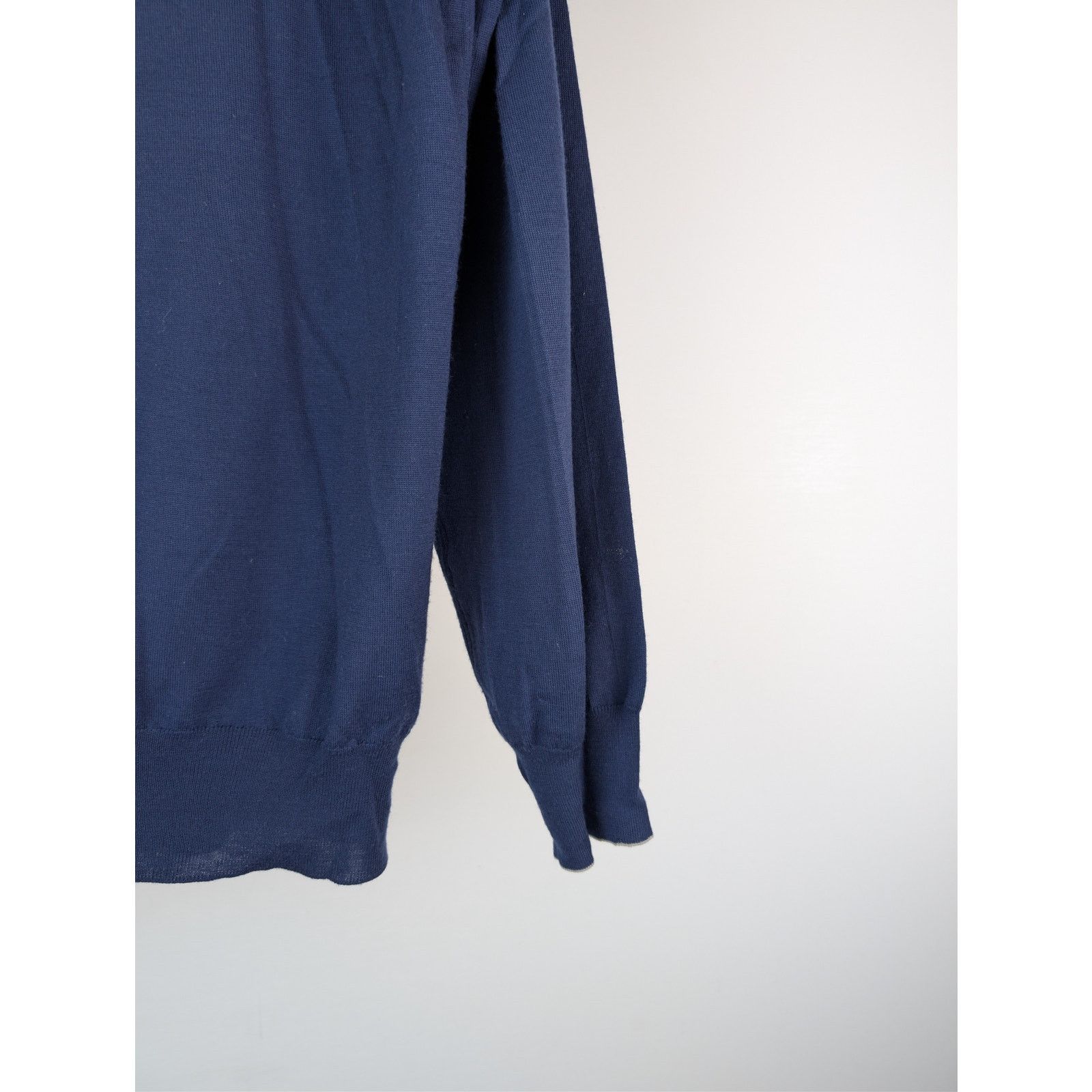 Brunello Cucinelli o1rshd1 CC20 Full Zip Cardigan Sweater Sweatshirt Navy Blue Size US M / EU 48-50 / 2 - 13 Thumbnail
