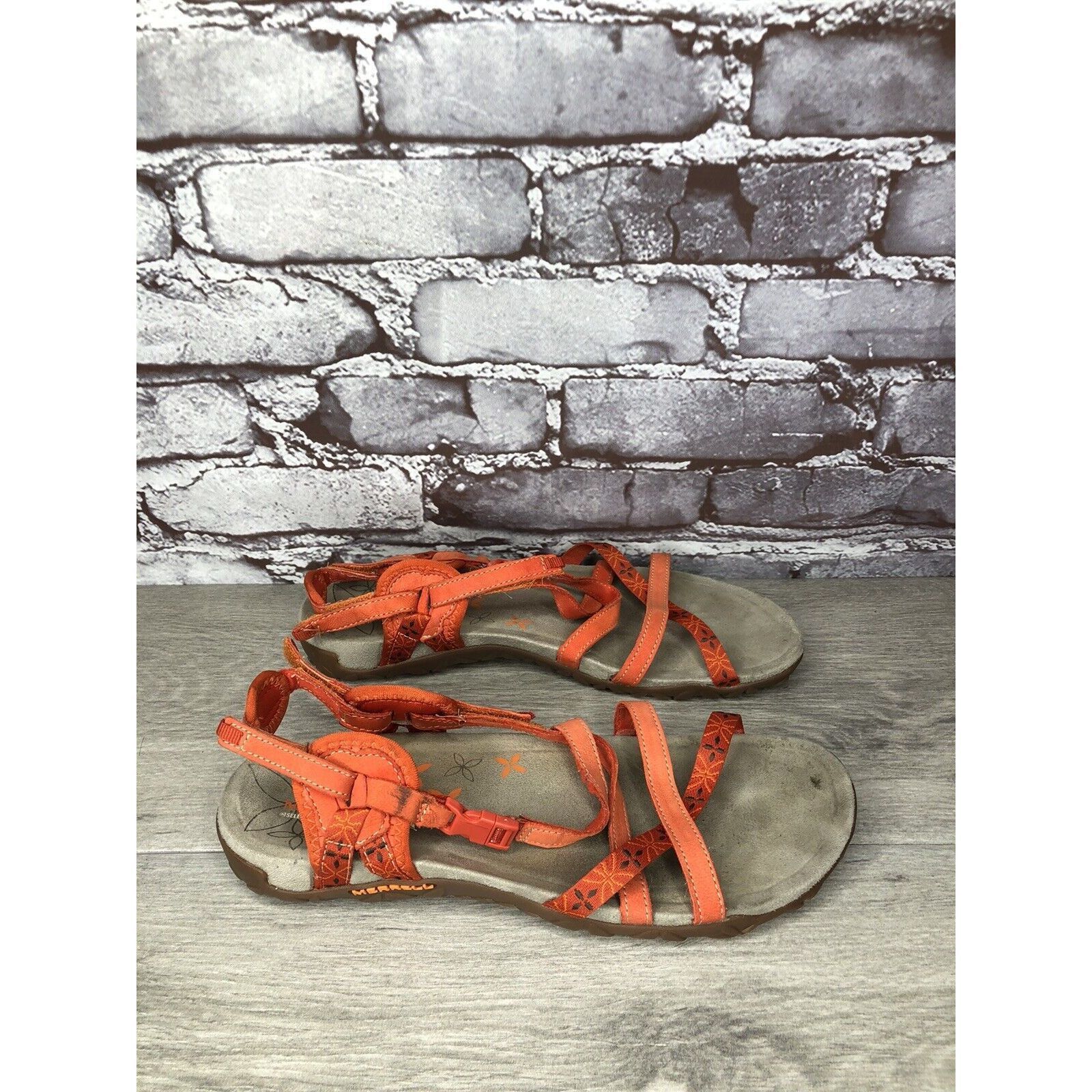 Merrell Merrell Terran Lattice Orange Strappy Hook & Loop Sandals Wo Size US 10 / IT 40 - 1 Thumbnail