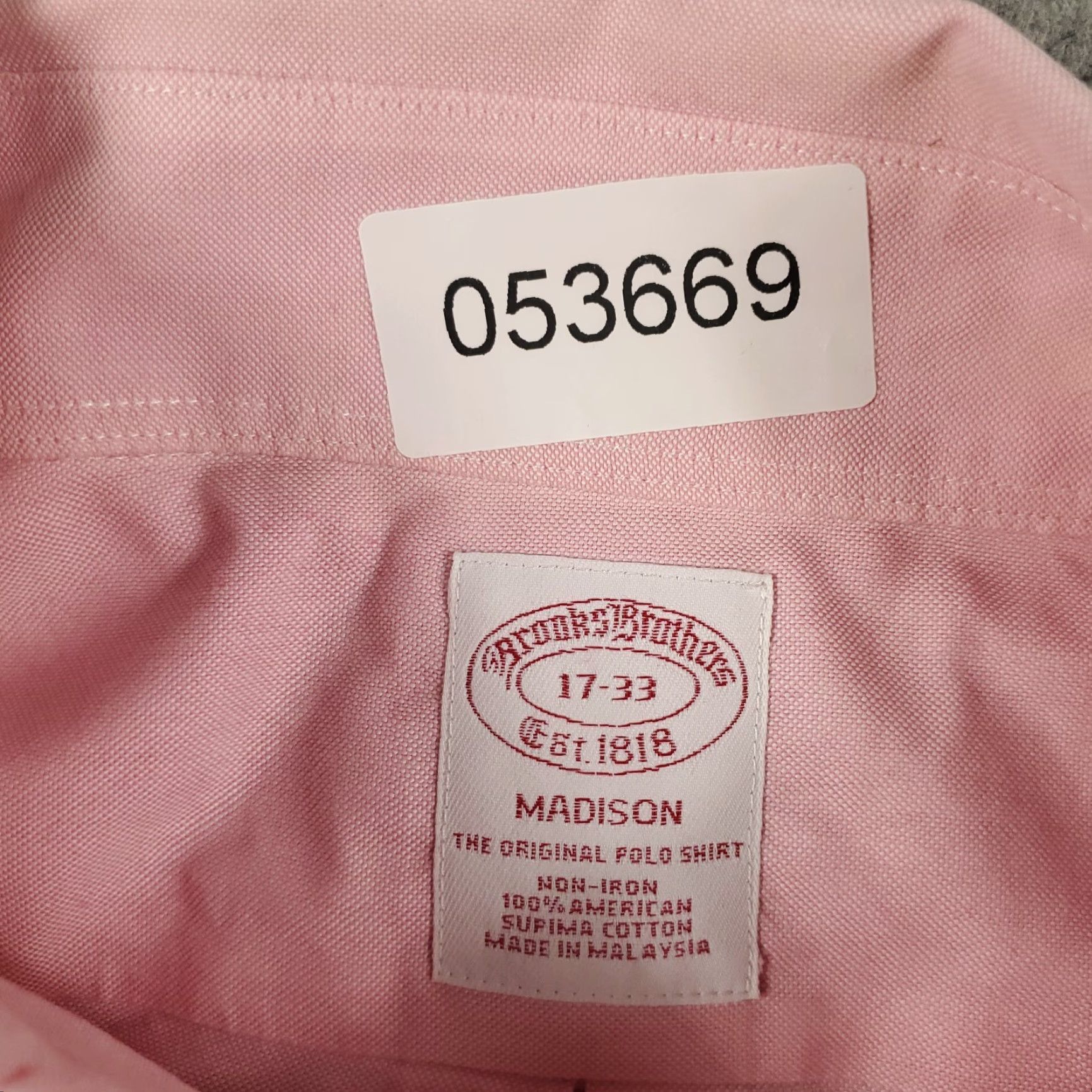 Brooks Brothers Brooks Brothers Dress Shirt Mens Size 17 Pink Long Sleeve Button Up Classic Size 46R - 6 Thumbnail