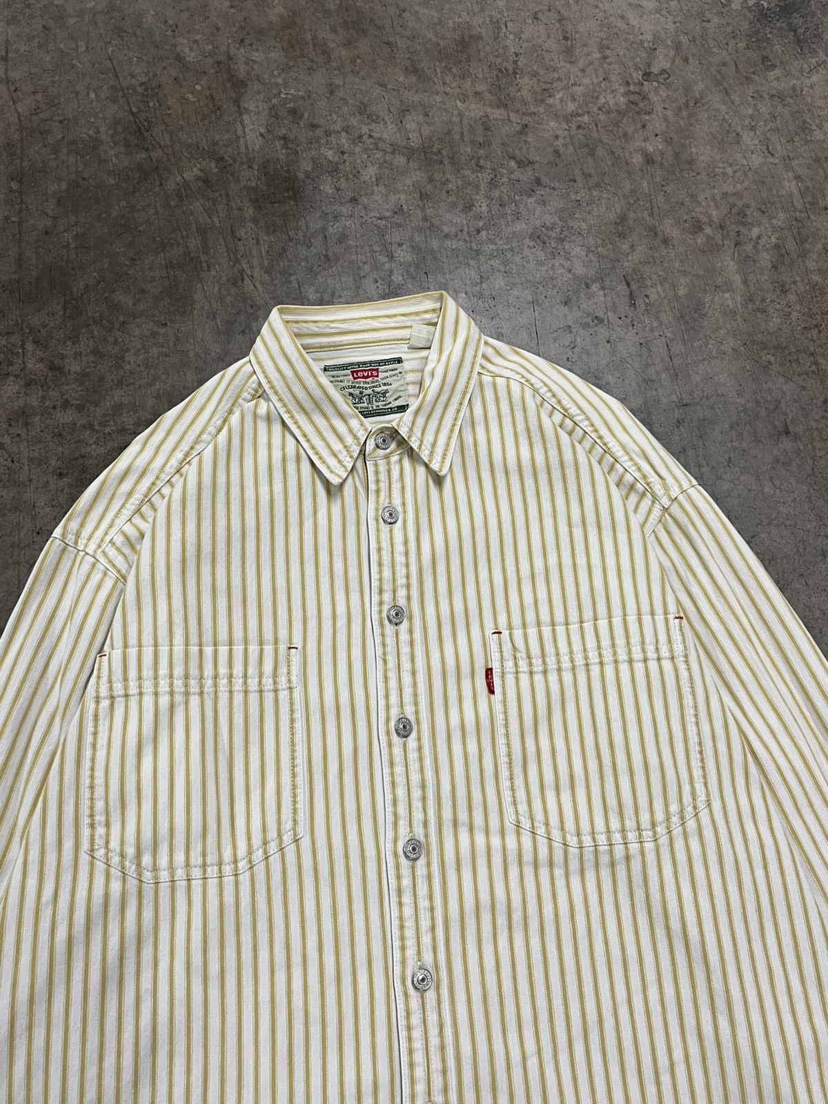 Levi's × Vintage Levi’s stripped heavy cotton preppy look longsleeve rare Size US XL / EU 56 / 4 - 7 Thumbnail