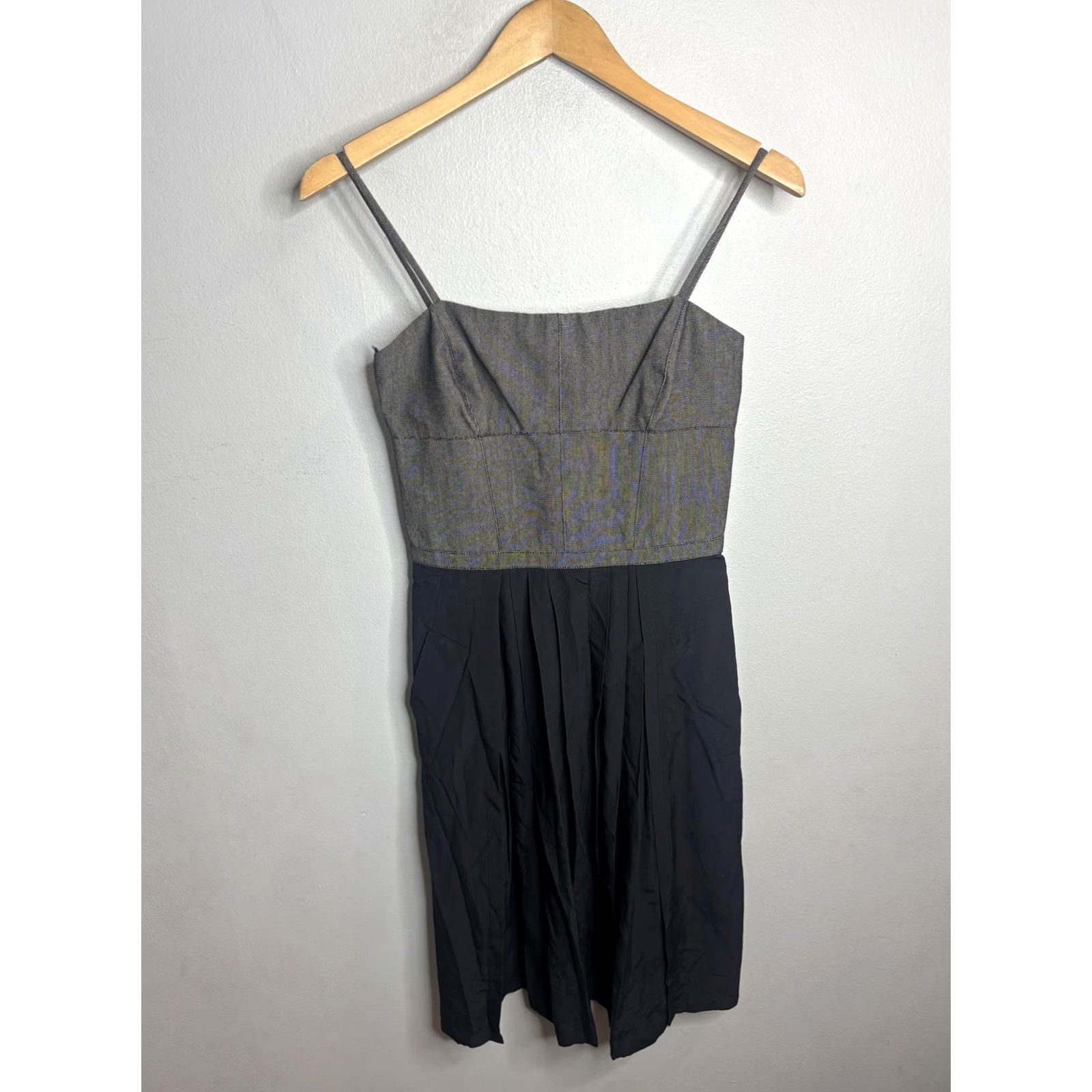 Narciso Rodriguez Narciso Rodriguez Dress Womens 2 Black Gray Strappy Pleated Midi Made In Italy Dress Size XS / US 0-2 / IT 36-38 - 4 Thumbnail