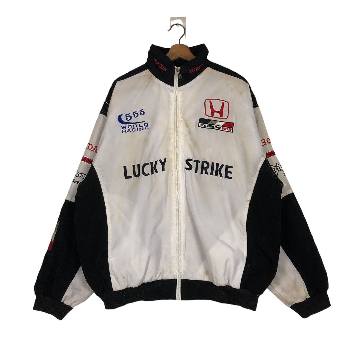 Hein Gericke 🔥VINTAGE BIKER JACKET RACING LUCKY STRIKE BIG LOGO Size US XXL / EU 58 / 5 - 3 Thumbnail