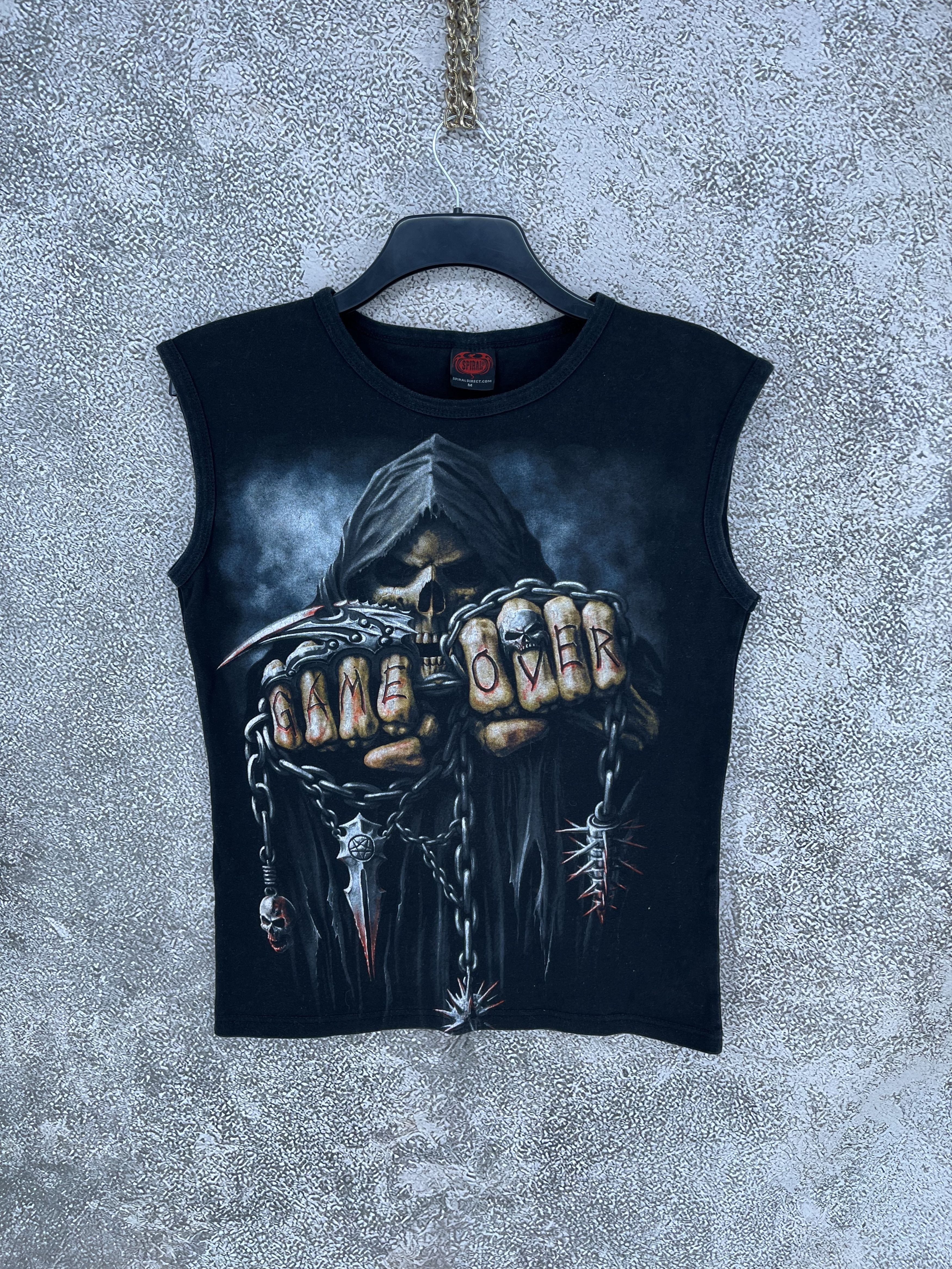 Band Tees Spiral T Shirt Gothic Dark Black Unisex GAME OVER Size US M / EU 48-50 / 2 - 1 Thumbnail