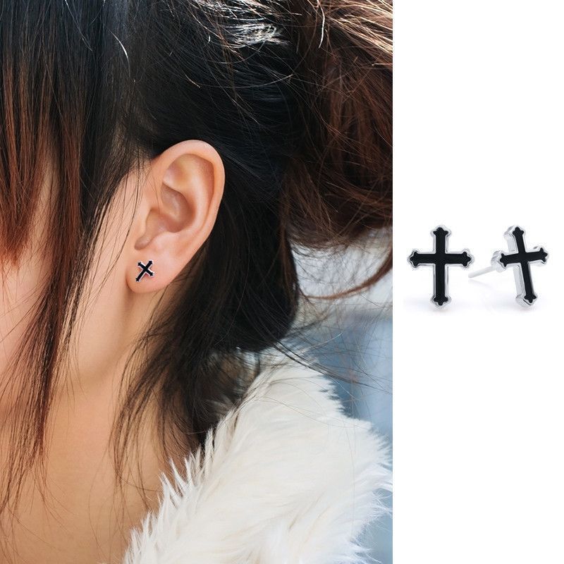 Jewelry Cross Future Earrings One Pairs Chrome Jewelry Size ONE SIZE - 6 Thumbnail