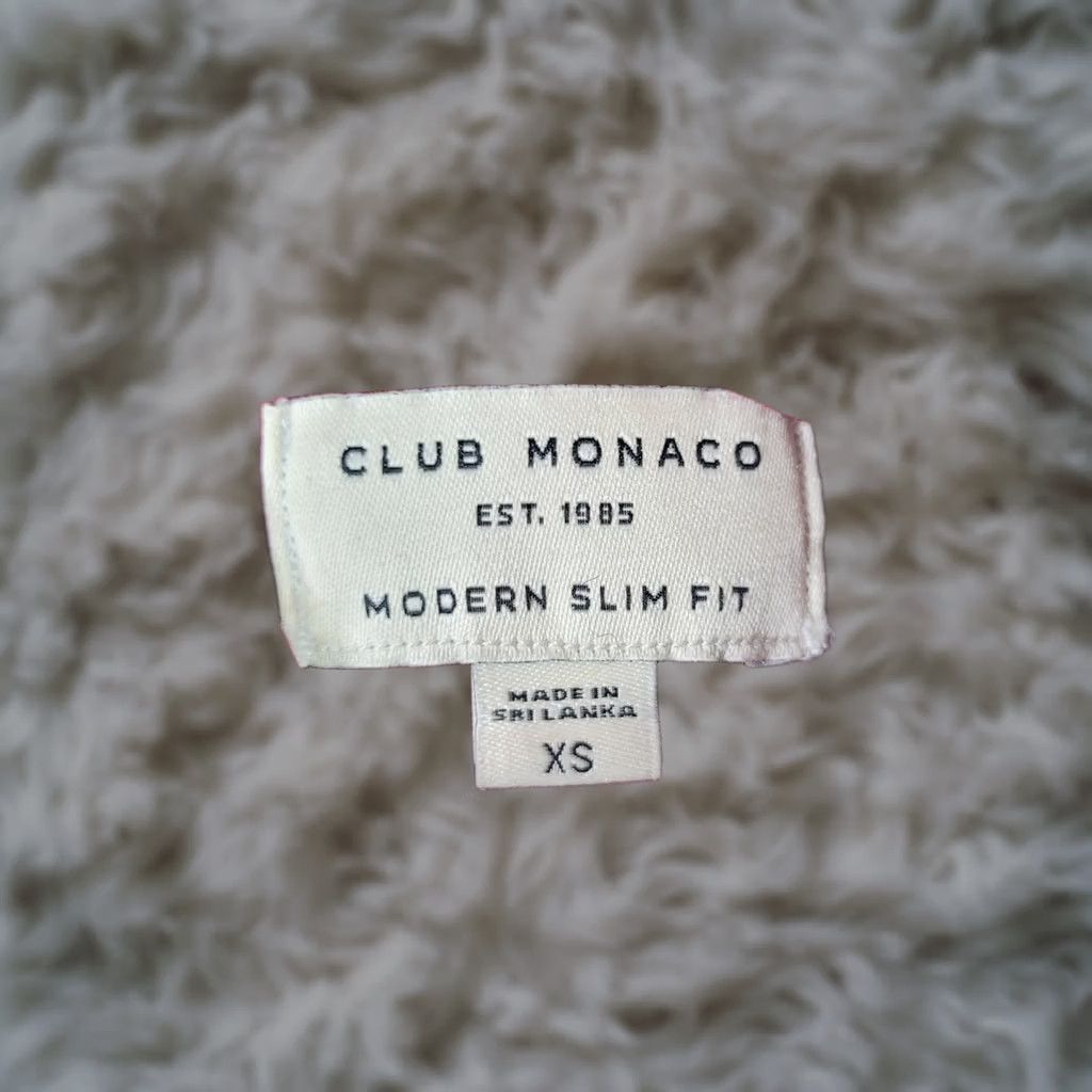 Club Monaco Shirt Adult Xs Red Polka Dot Modern Slim Fit Long Sleeve Button Down Mens, Men's