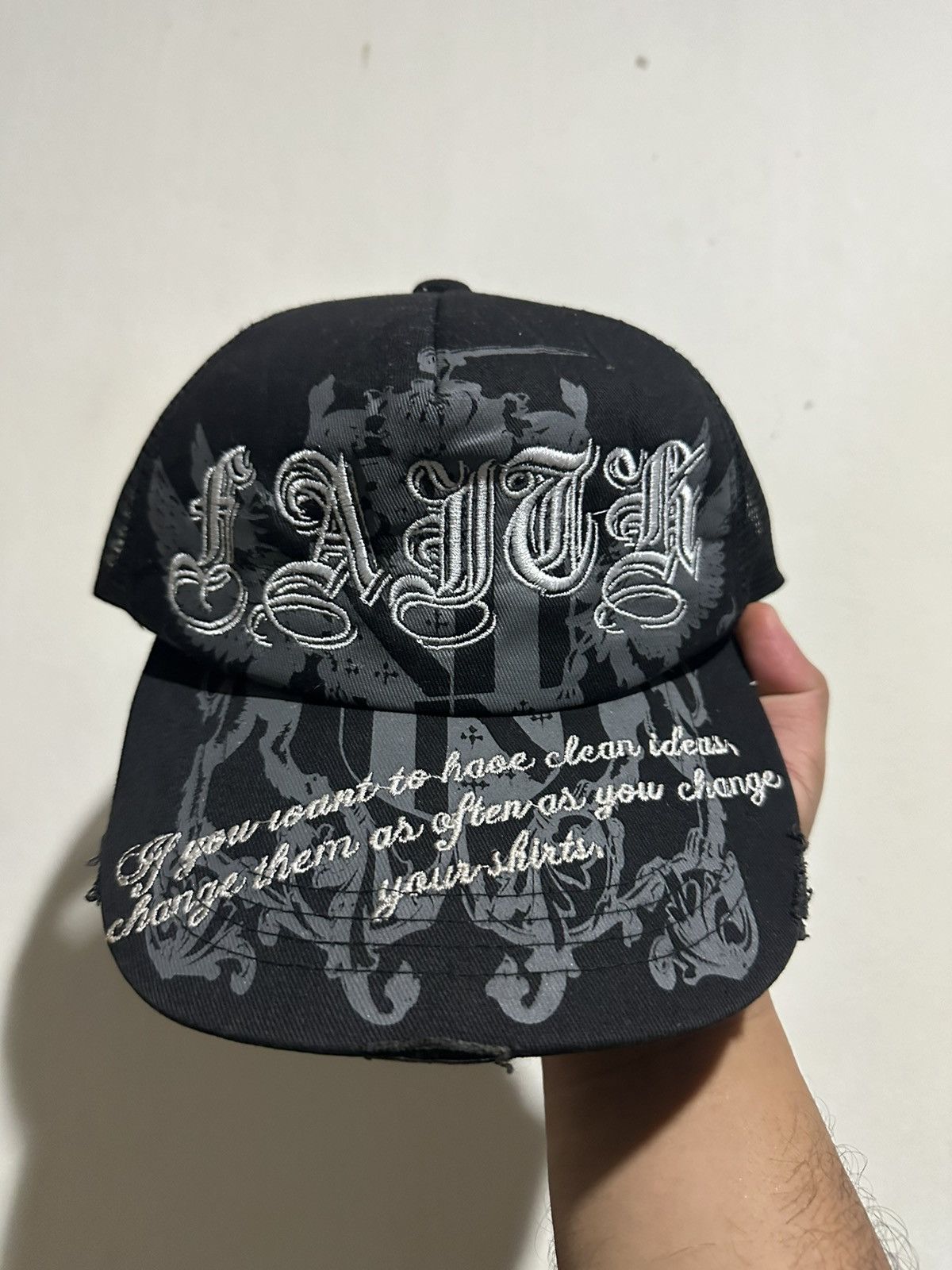 Vintage VTG FAITH Embroid Full Printed Trucker Hat Size ONE SIZE - 1 Thumbnail