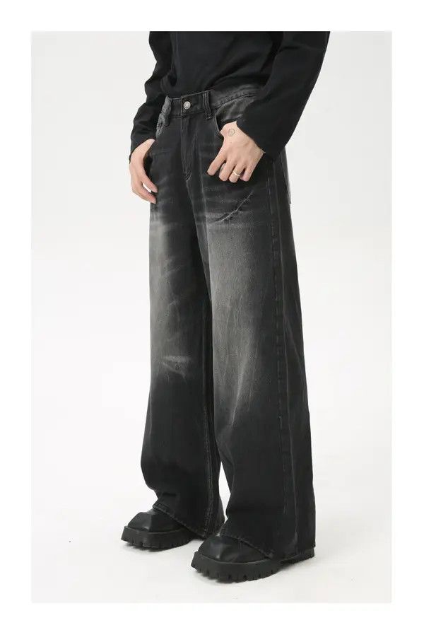 Japanese Brand American high street retro washed black gray jeans Size US 32 / EU 48 - 3 Thumbnail