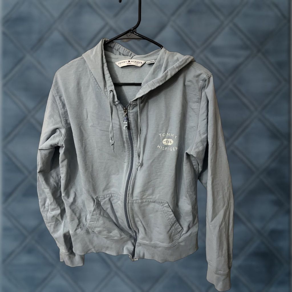 Tommy Hilfiger Tommy Hilfiger Tommy Jeans Women Logo Full Zip Hoodie Flaw Size Large Blue Size L / US 10 / IT 46 - 1 Thumbnail