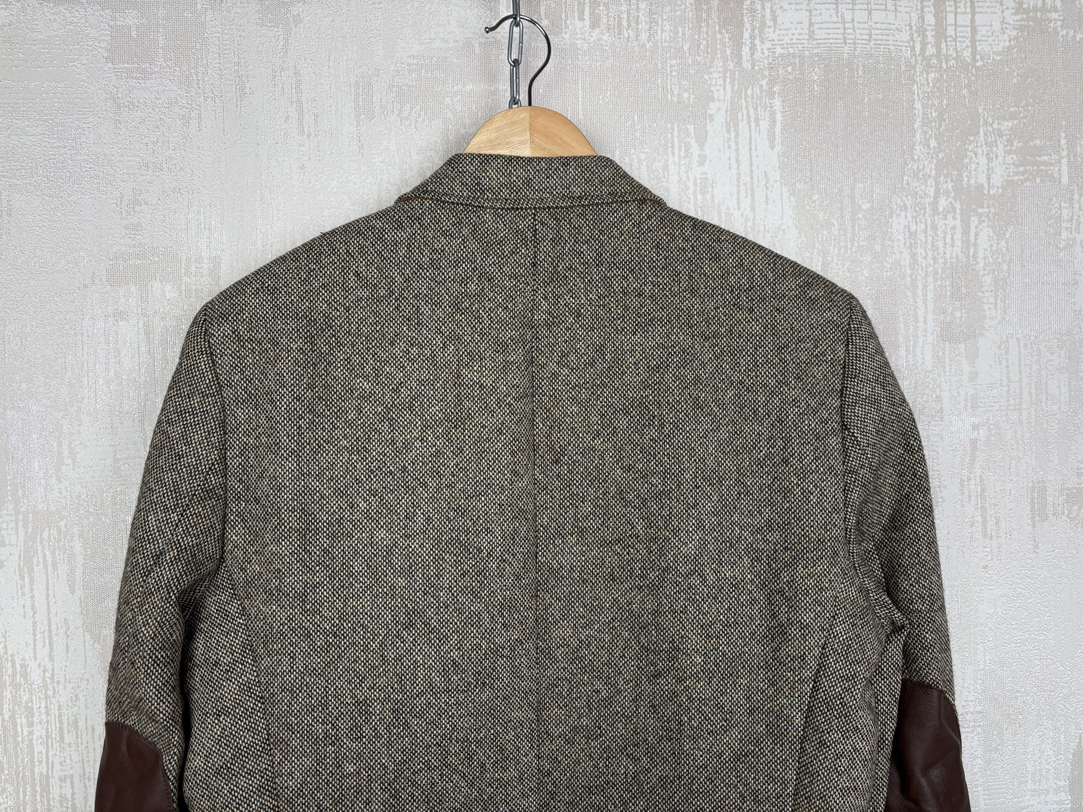 H&M H&M Moon Tweed Wool Blazer Brown Melange Elbow Pads Size 40R - 19 Thumbnail