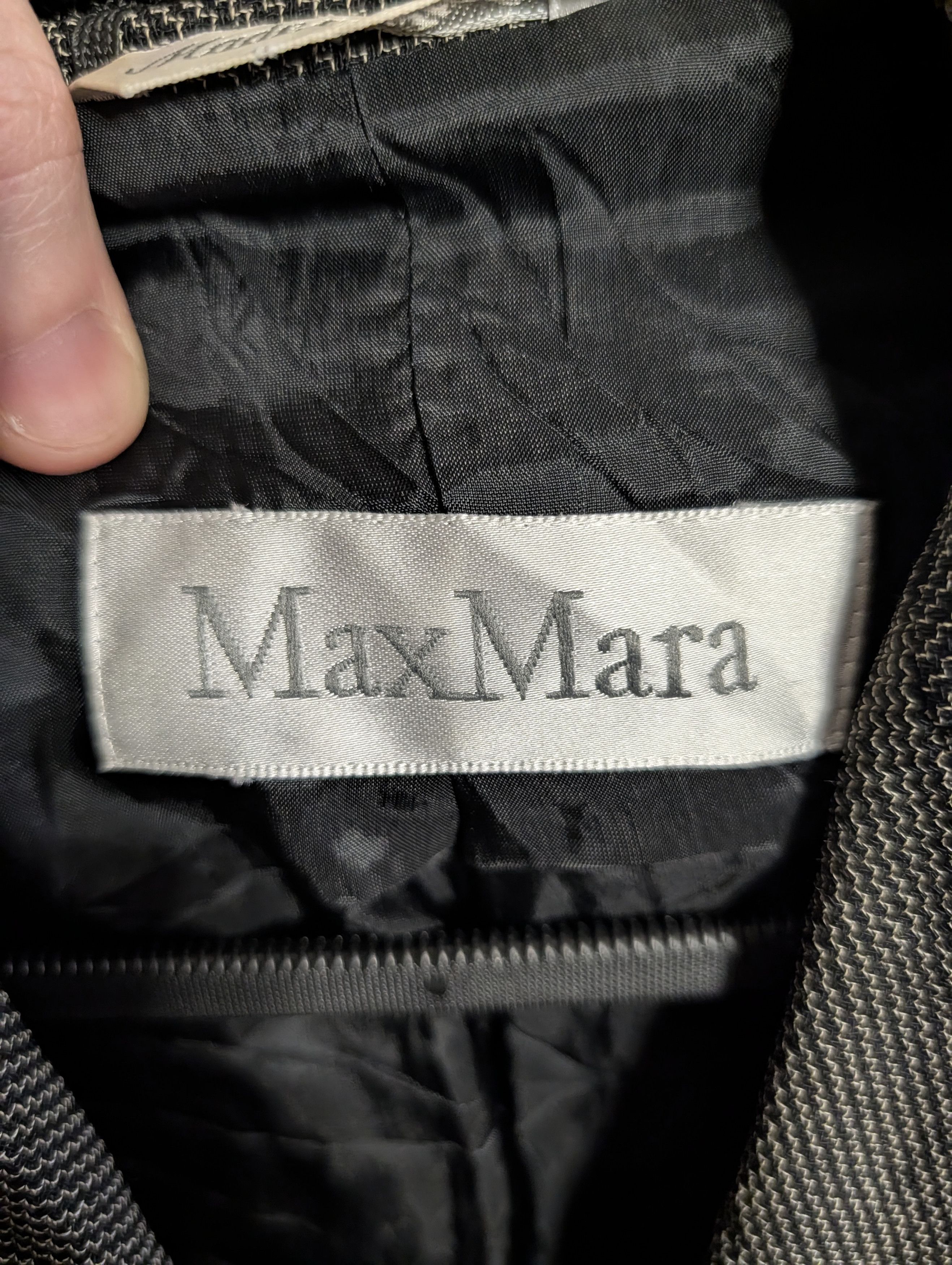 Max Mara Gray zigzag knit strong shoulder virgin wool 1-button jacket Size M / US 6-8 / IT 42-44 - 9 Thumbnail