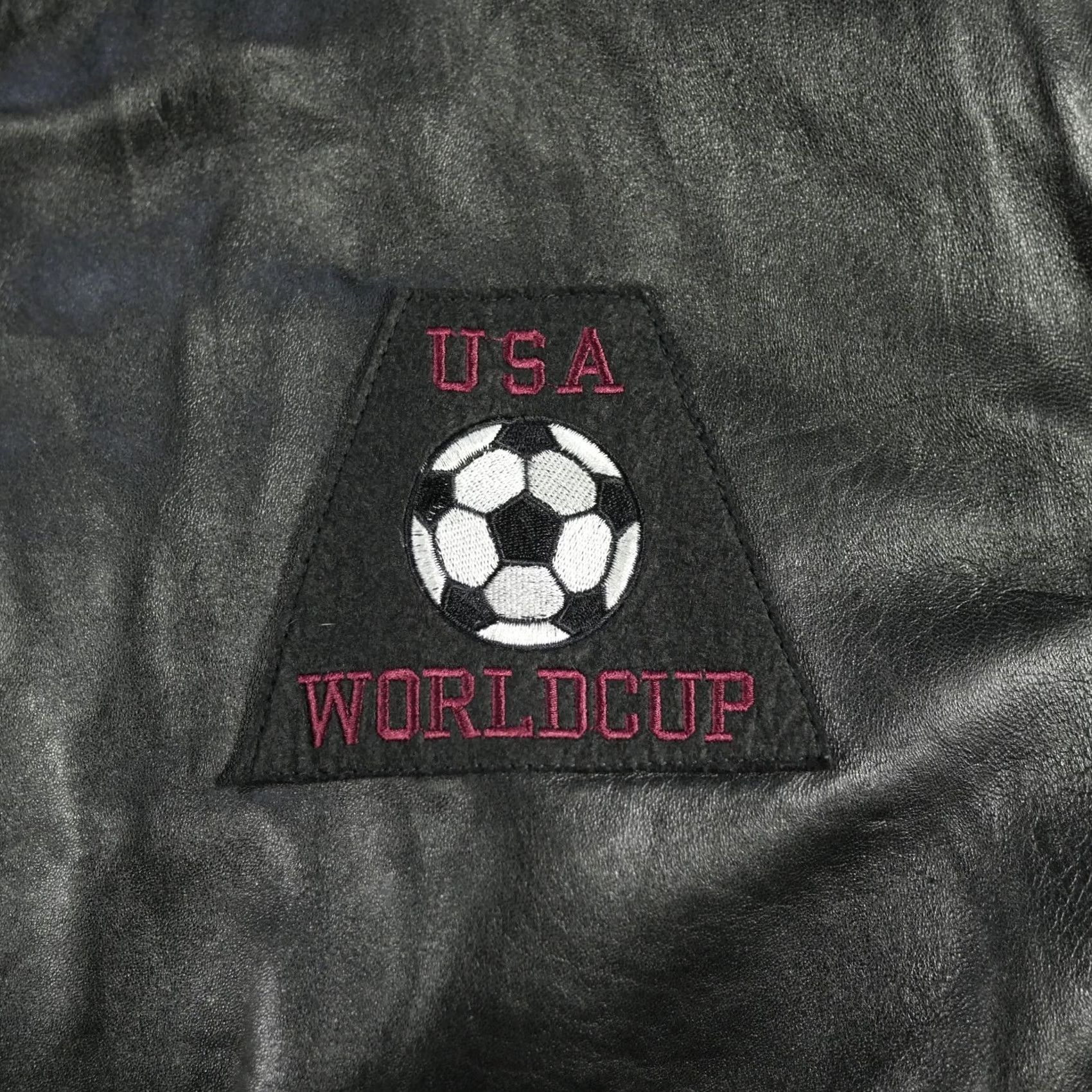 Vintage VINTAGE J Elkins USA World Cup Jacket Mens Black Brown Leather Wool 90s Bomber Jacket Short Zip Lined Full Zip All Seasons Fashion Sports USA Mens Size US XXL / EU 58 / 5 - 6 Thumbnail