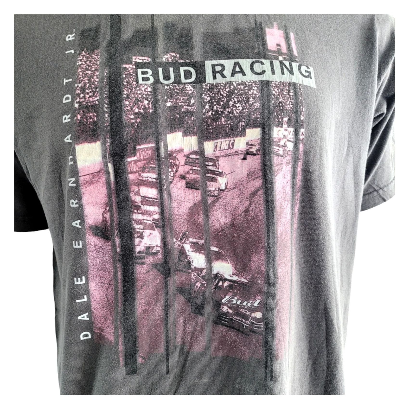 Chase Authentics Vintage Dale Earnhardt Jr. Bud Racing T-Shirt - Large (L) - 100% Cotton - Chase Authentics - Gray - Unisex Adults - Short Sleeve - Crew Neck Size US L / EU 52-54 / 3 - 2 Thumbnail