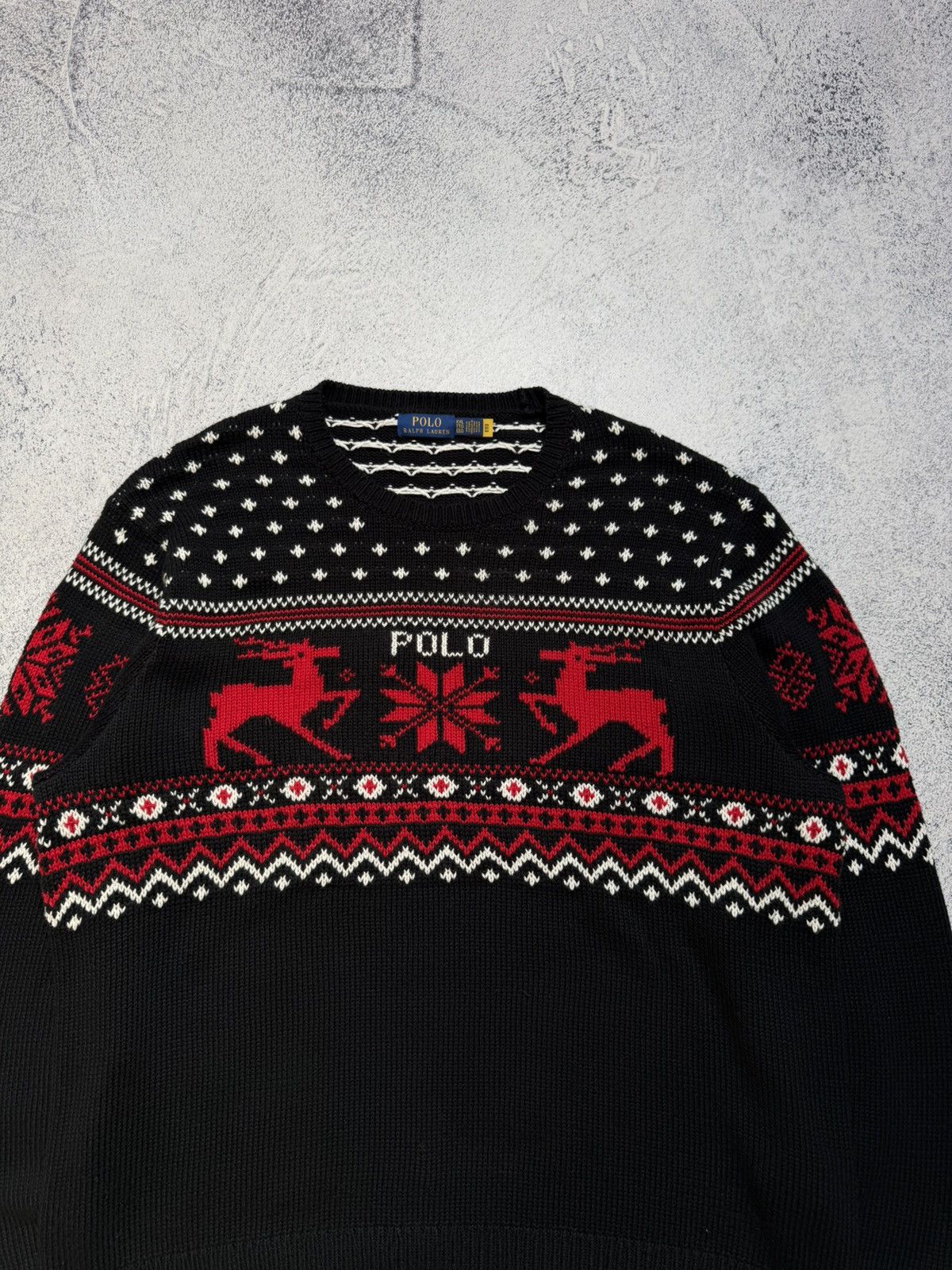 Polo Ralph Lauren RRL Style Fair Isle Nordic Cotton Cashmere Crewneck Sweater Size US XXL / EU 58 / 5 - 5 Thumbnail