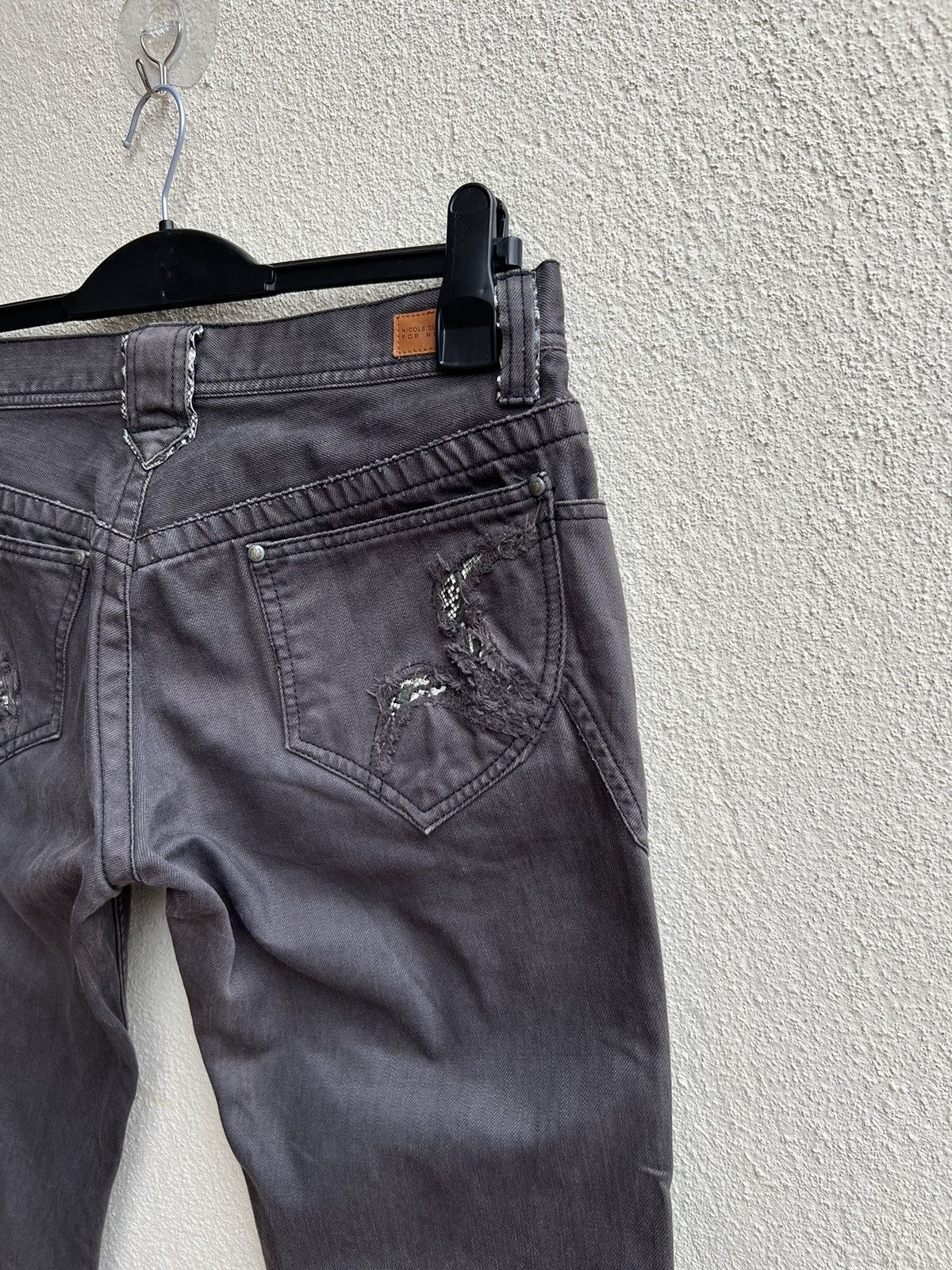 Nicole Club Vintage Nicole Club FM Distress Waxed Bootcut Pant Size US 31 - 18 Thumbnail