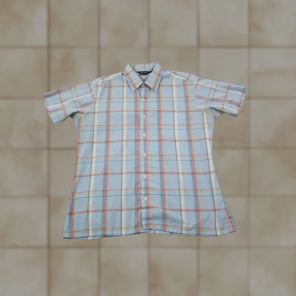 Vintage VINTAGE Par Four Shirt Mens 90s Plaid Blue Pink Purple Cotton Polyester Short Sleeve Button-Up Collared L Regular Size Blue Mens 90s Classic Retro Size US L / EU 52-54 / 3 - 1 Thumbnail
