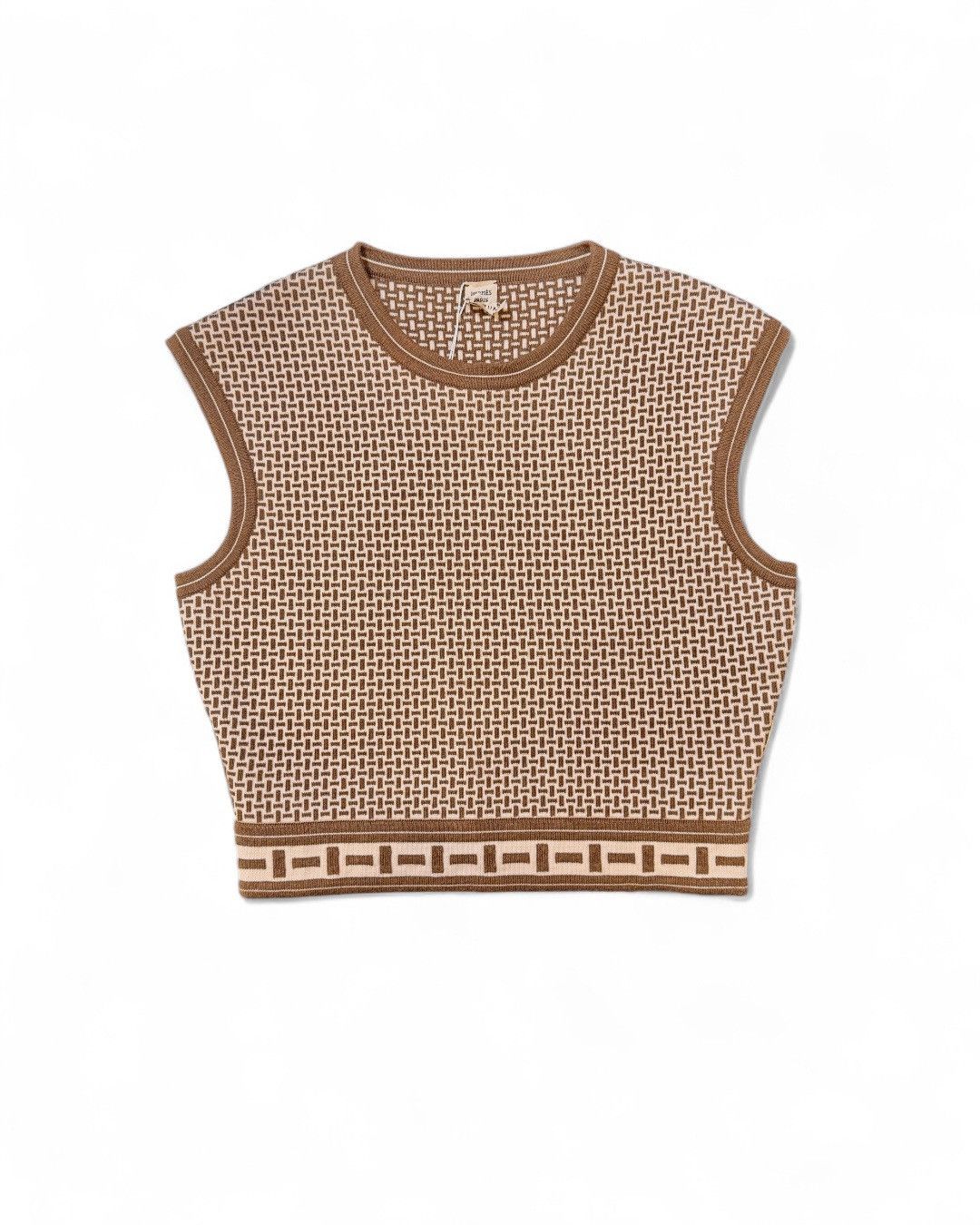 Hermès Mosaique Sleeveless Cropped Sweater