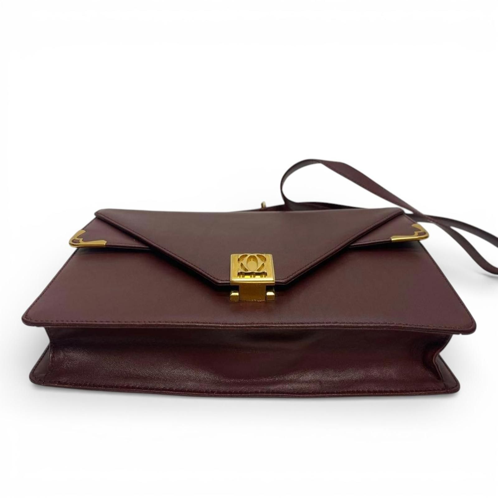 Cartier Cartier - Burgundy Leather Crossbody Bag Size ONE SIZE - 4 Thumbnail