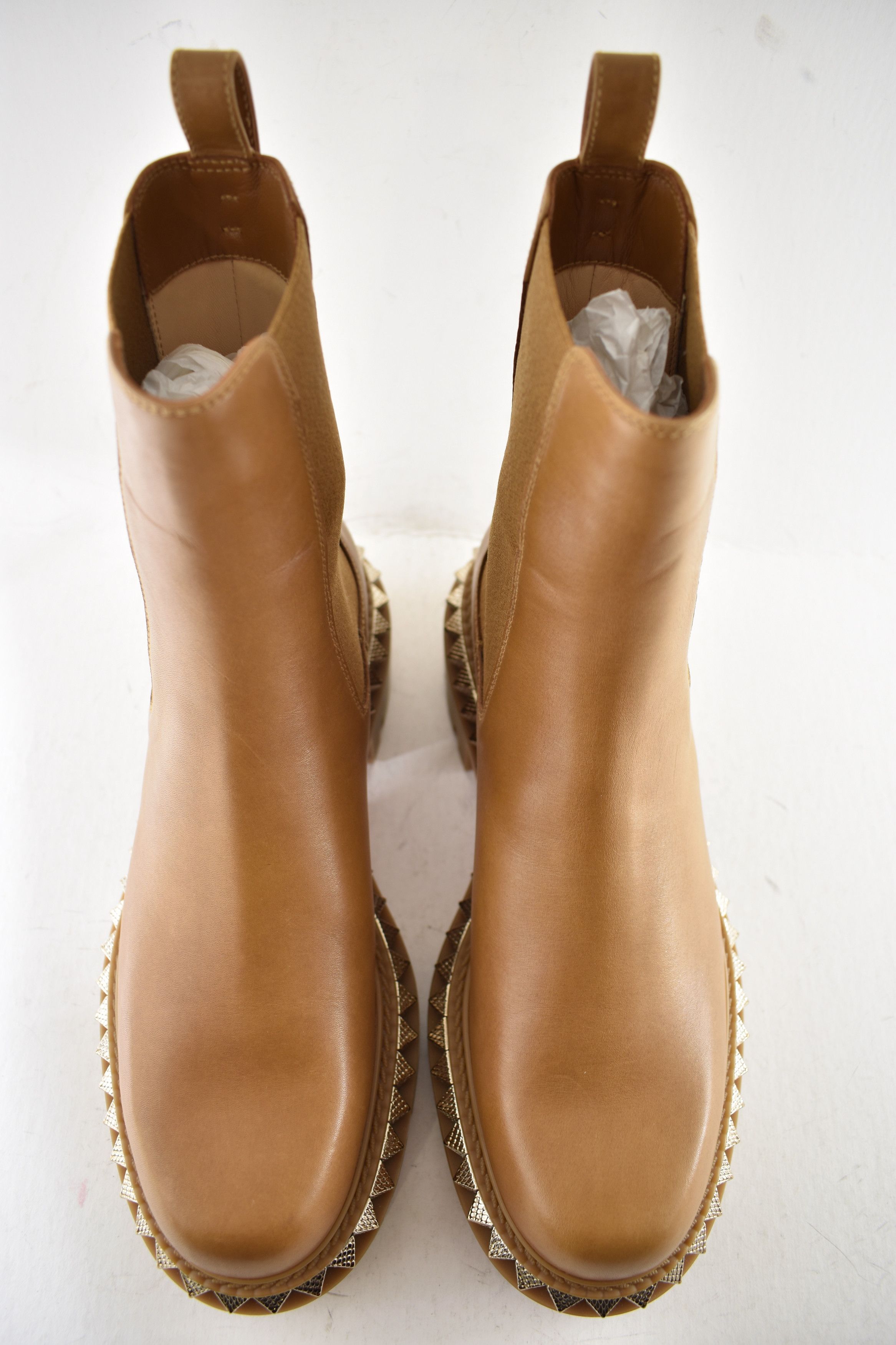 Christian Louboutin St Emilia Pyraclou Flat Terra Brown Chelsea Lug Boot 38 Size US 8 / IT 38 - 12 Thumbnail