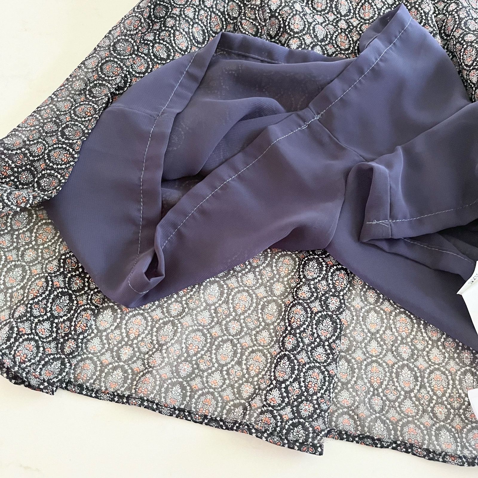 Zara Zara Black Printed Chiffon Tie Neck Sheer Romper NWT Size XS / US 0-2 / IT 36-38 - 11 Thumbnail