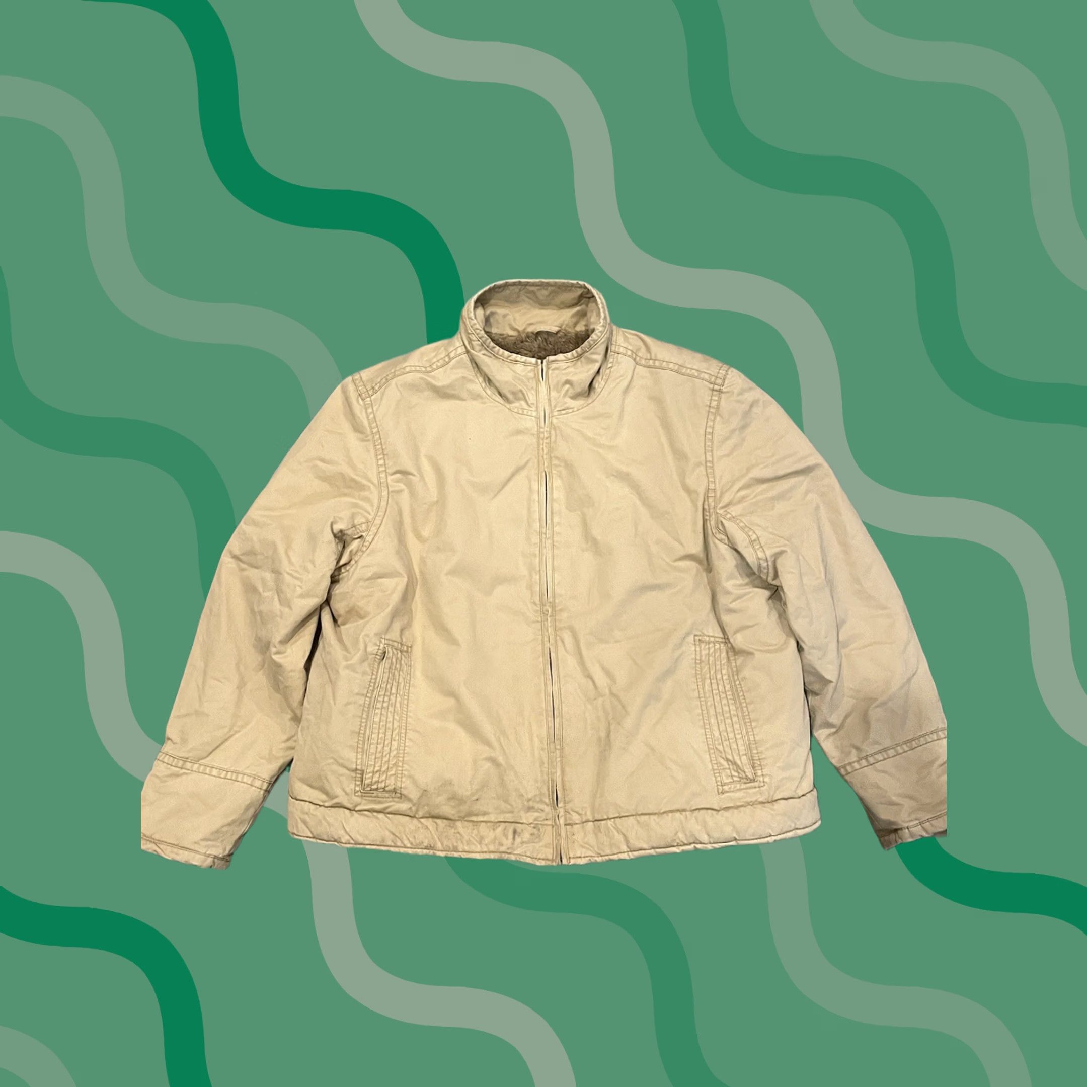 Vintage Arizona Jeans Coat Jacket Lined Size 2XL Brown / Tan Bomber Jacket Men Winter Classic Lined Zipper Cotton Solid 2XL Brown Mens Size US 39 - 1 Thumbnail