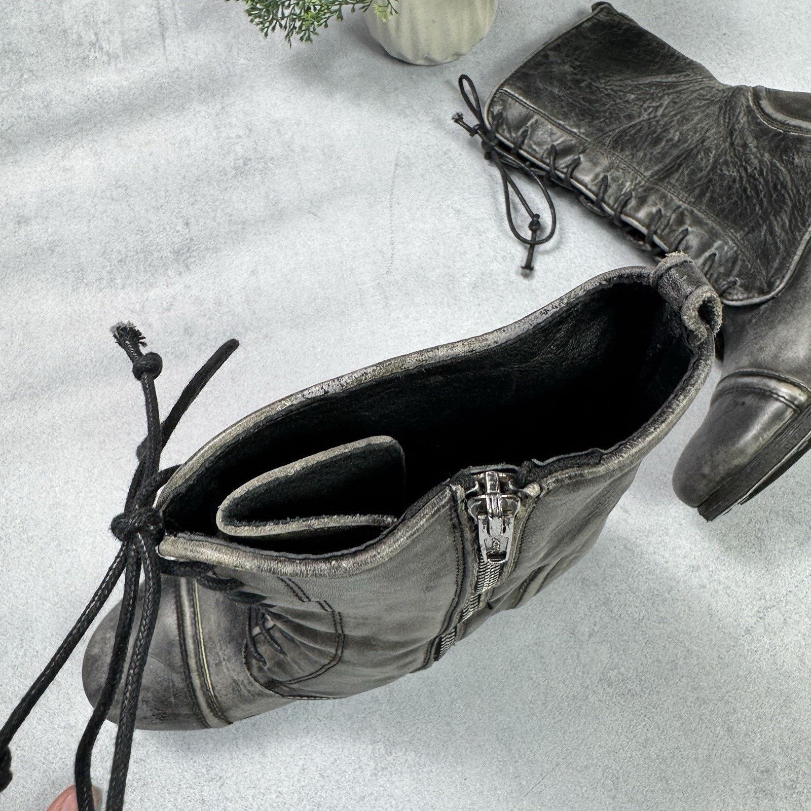 Allsaints All Saints Amarante Heel Distressed Leather Boots 39 US9 Size US 9 / IT 39 - 13 Thumbnail