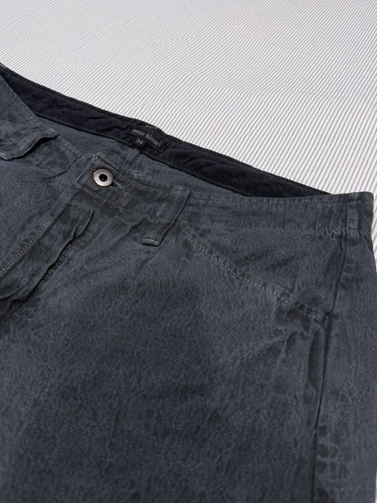 Evan Kinori Four pocket cotton hemp sumi inked dyed pants 34 Size US 34 / EU 50 - 11 Thumbnail
