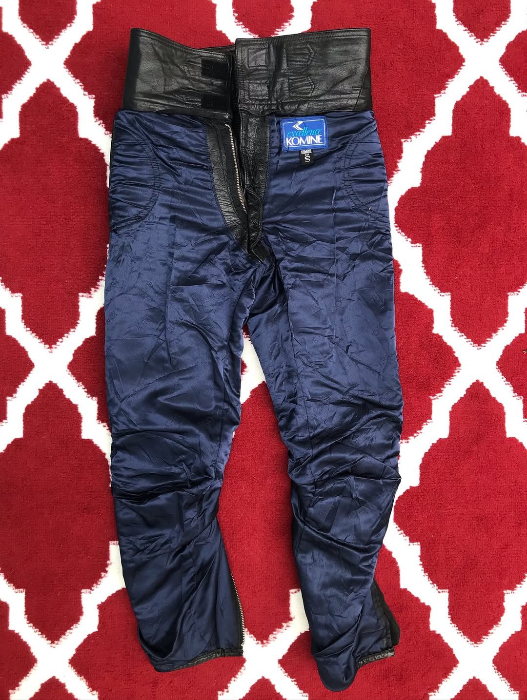 Japanese Brand 1980s Excellence Komine Biker Leather Pants Motorcycle Size US 27 - 4 Thumbnail