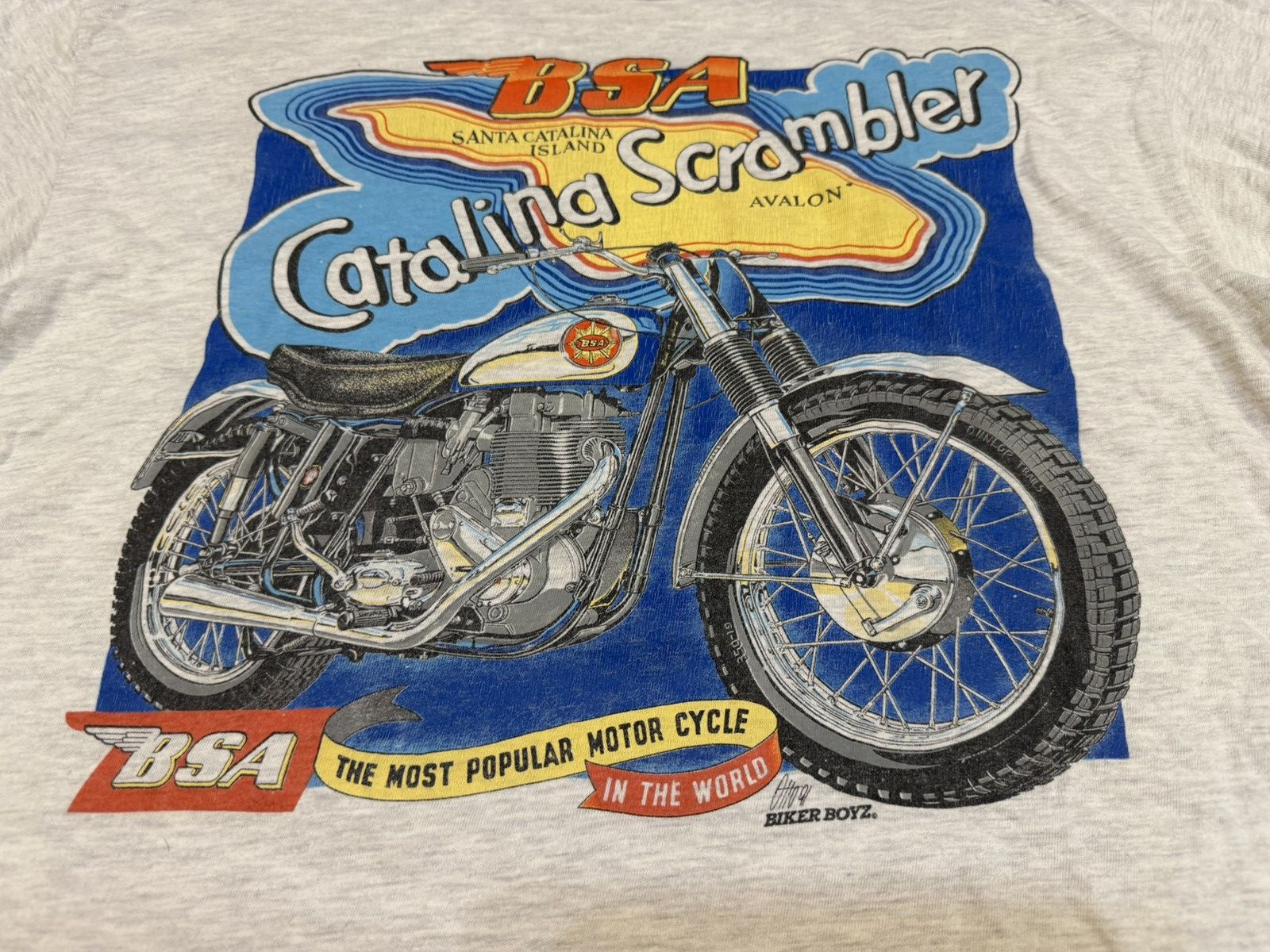 Harley Davidson × Vintage Vintage 90s BSA Catalina Scrambler T Shirt Size US L / EU 52-54 / 3 - 3 Thumbnail