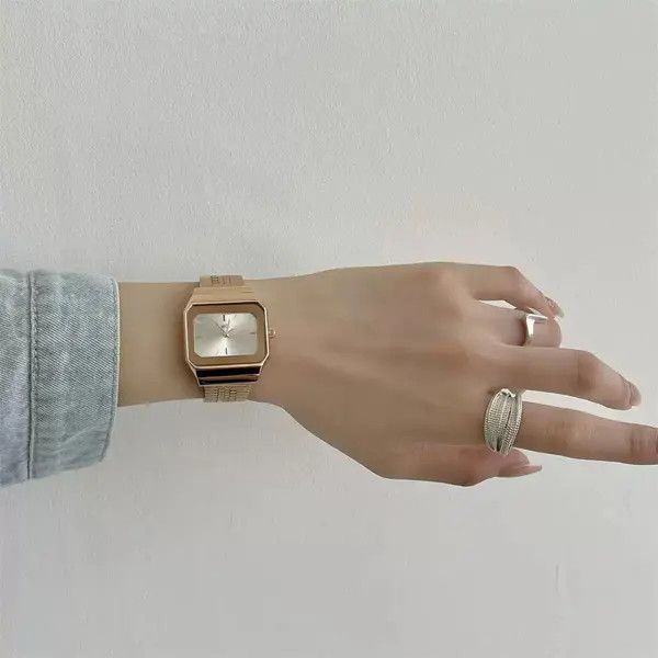 Jewelry Square Face Fashion Watch, Mesh Band Size ONE SIZE - 6 Thumbnail