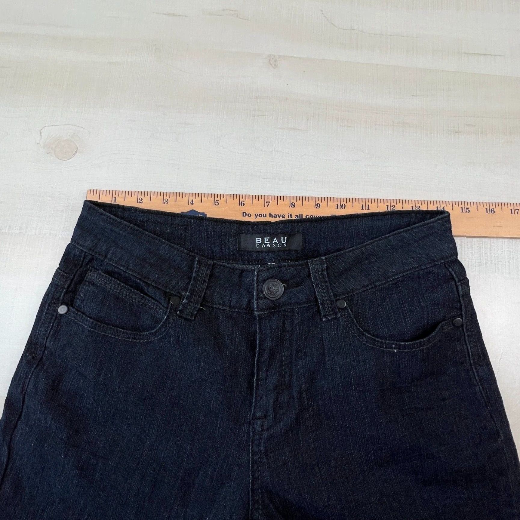 Vintage Beau Dawson Womens Bootcut Jeans 4P Petite Extra Large Dark Wash Mid Rise Flap Pockets Size 27" / US 4 / IT 40 - 6 Thumbnail