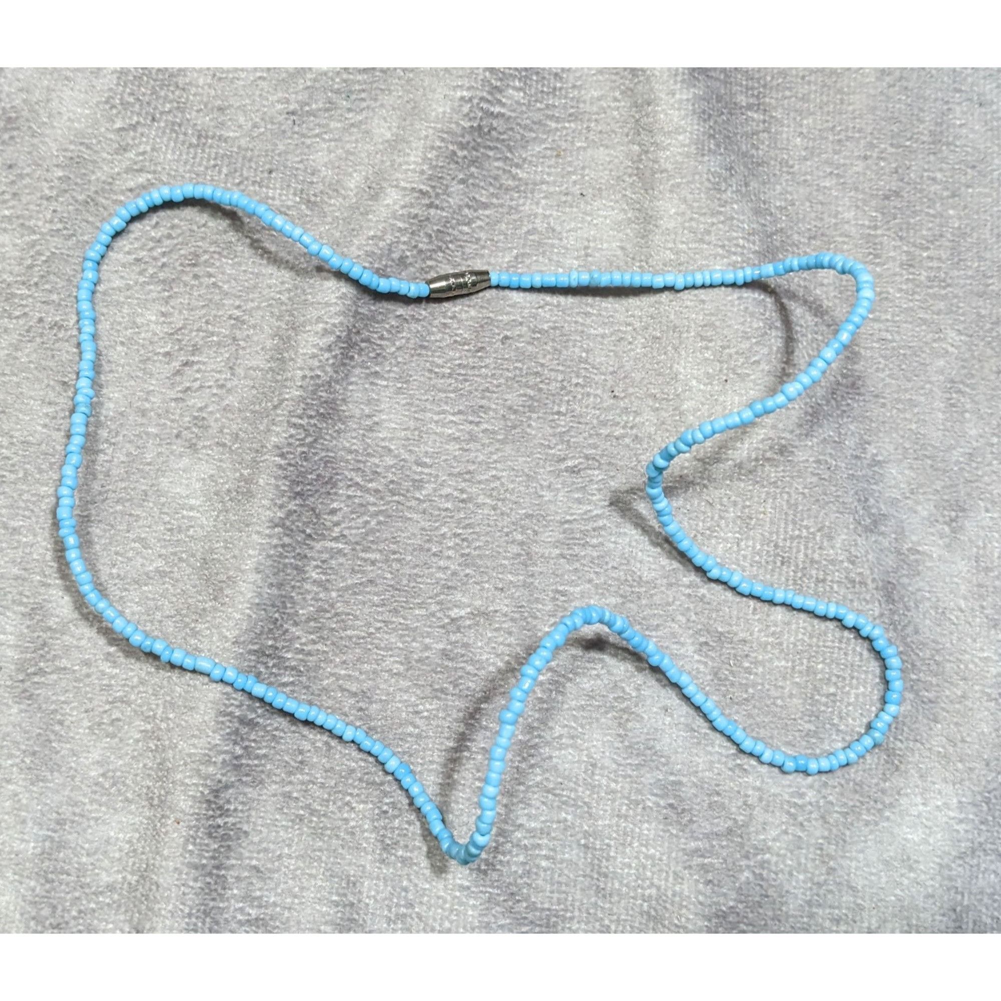 Handmade Handmade Light Blue Glass Seed Bead Necklace Size ONE SIZE - 5 Thumbnail