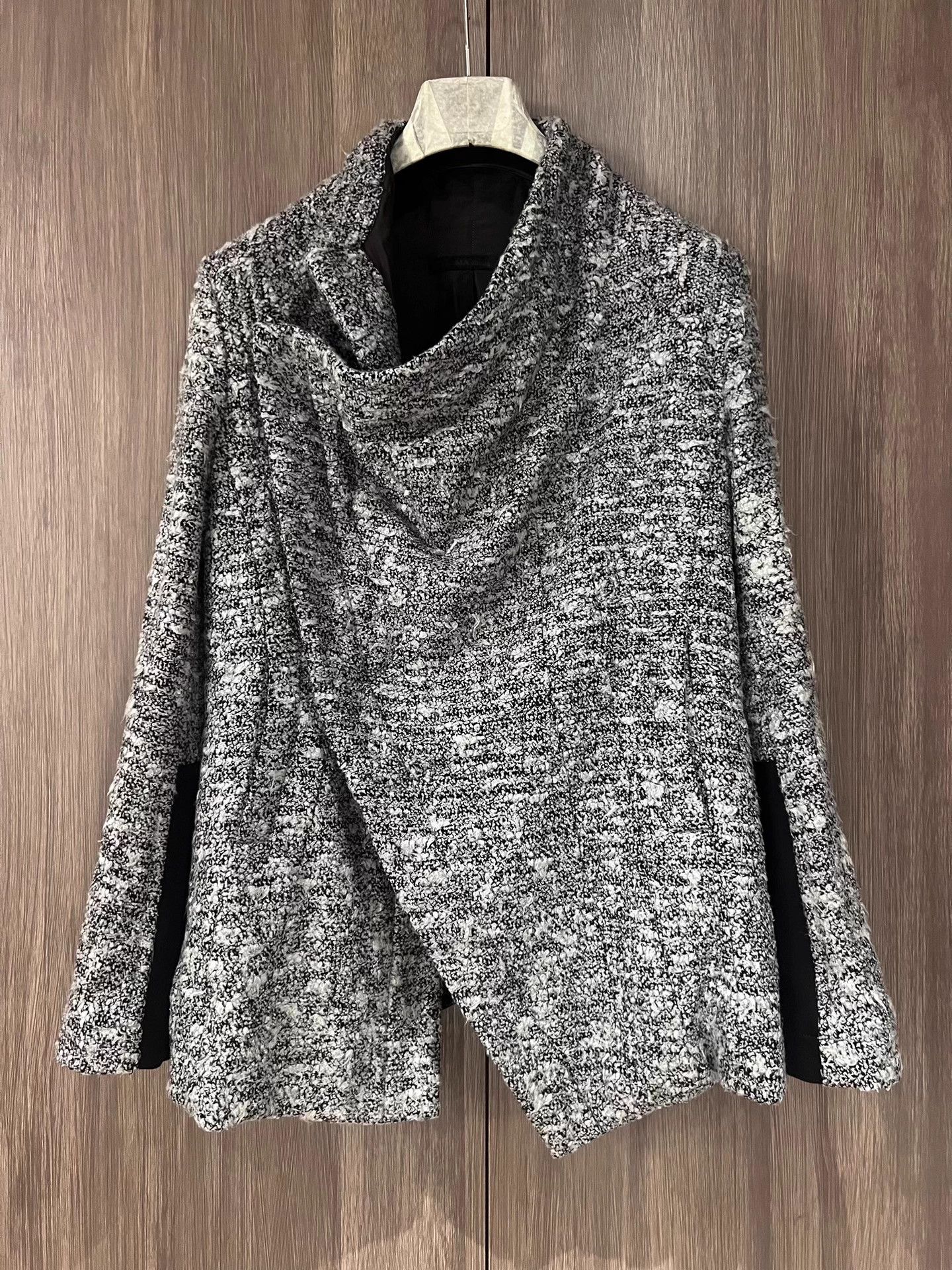 Julius MA Julius 7 Grey Wool Blend Knit Jacquard Coat Size US M / EU 48-50 / 2 - 1 Thumbnail