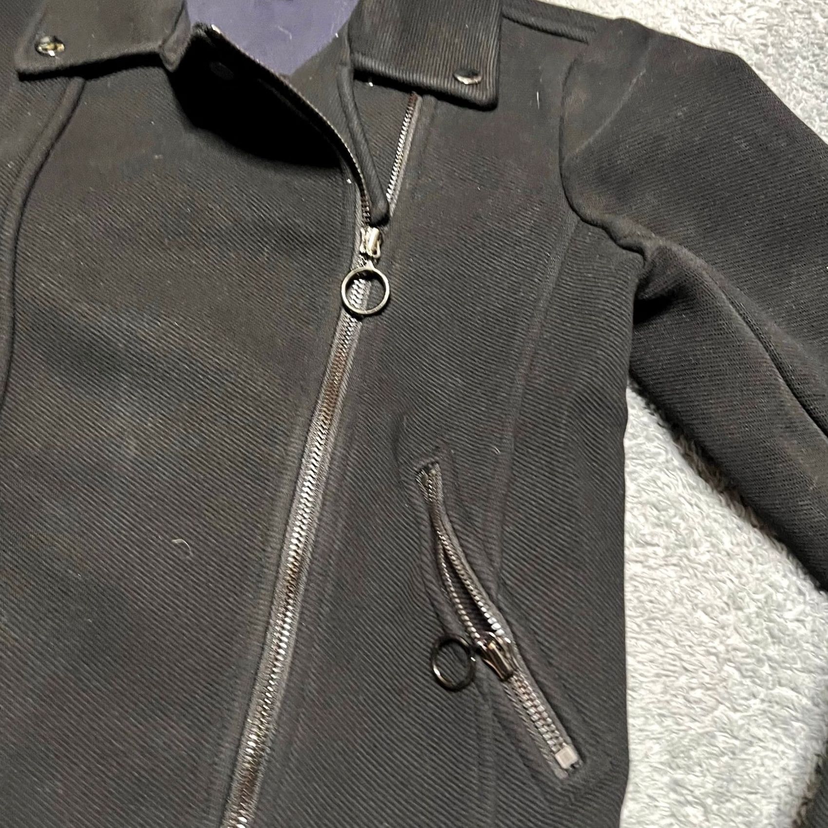 Ann Taylor Ann Taylor Jacket Womens Petite 0P Black Cotton Blend Moto Biker Zip Jacket Knit Size XS / US 0-2 / IT 36-38 - 2 Thumbnail
