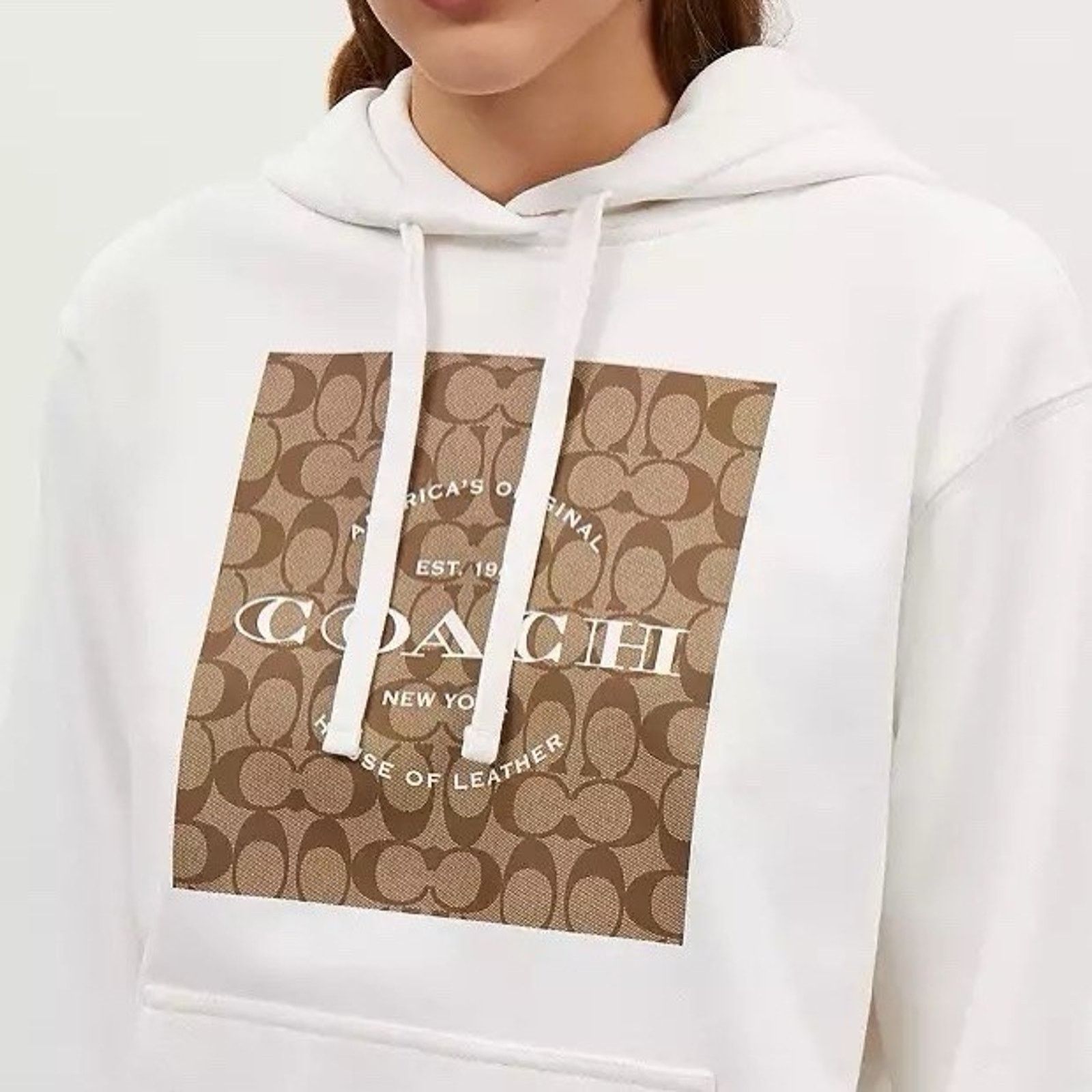 Coach NWT Coach Woman Hoodie Square M Cotton White CR039 Large Size US L / EU 52-54 / 3 - 7 Thumbnail