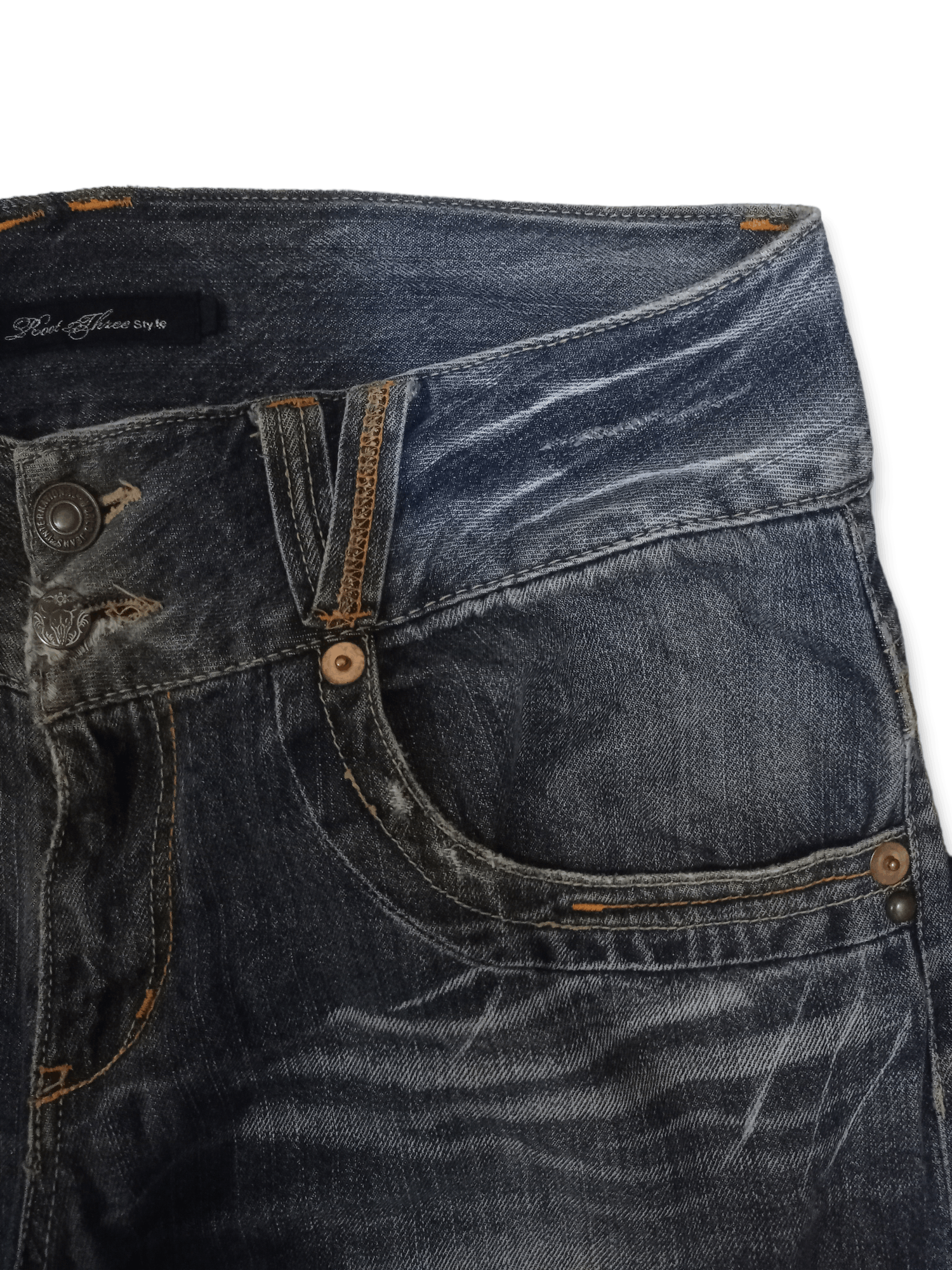 Japanese Brand Vintage Japanese Brand Studded Buckle Distressed Baggy Jeans Size US 33 - 5 Thumbnail
