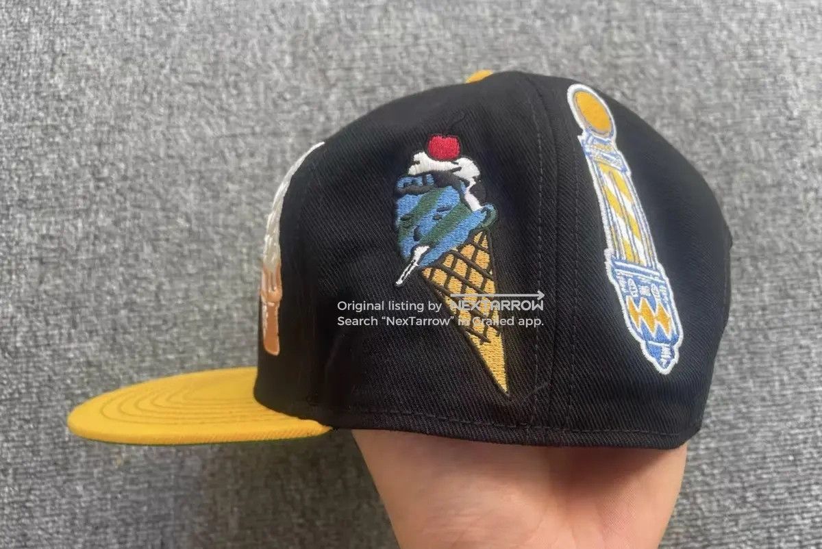 Bbc Icecream Fully Embroidered Ice Cream Baseball Cap in Black, Men's — image 2 of 6