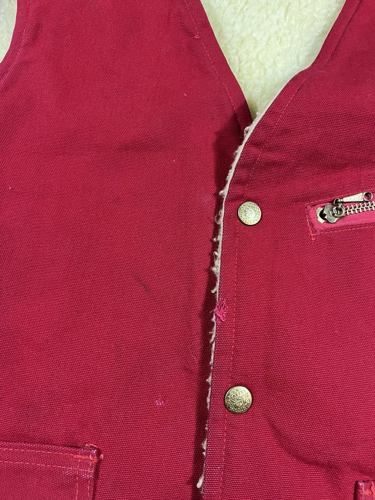 Vintage Vintage 60s Carters Red Shearling Hunting Vest Size US M / EU 48-50 / 2 - 4 Thumbnail