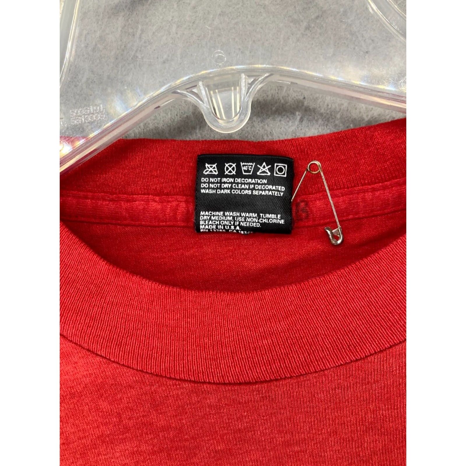 Fruit Of The Loom VINTAGE Fruit of the Loom Just Say No Club Shirt Medium Red 90s Y2K USA Mens Size US M / EU 48-50 / 2 - 6 Thumbnail
