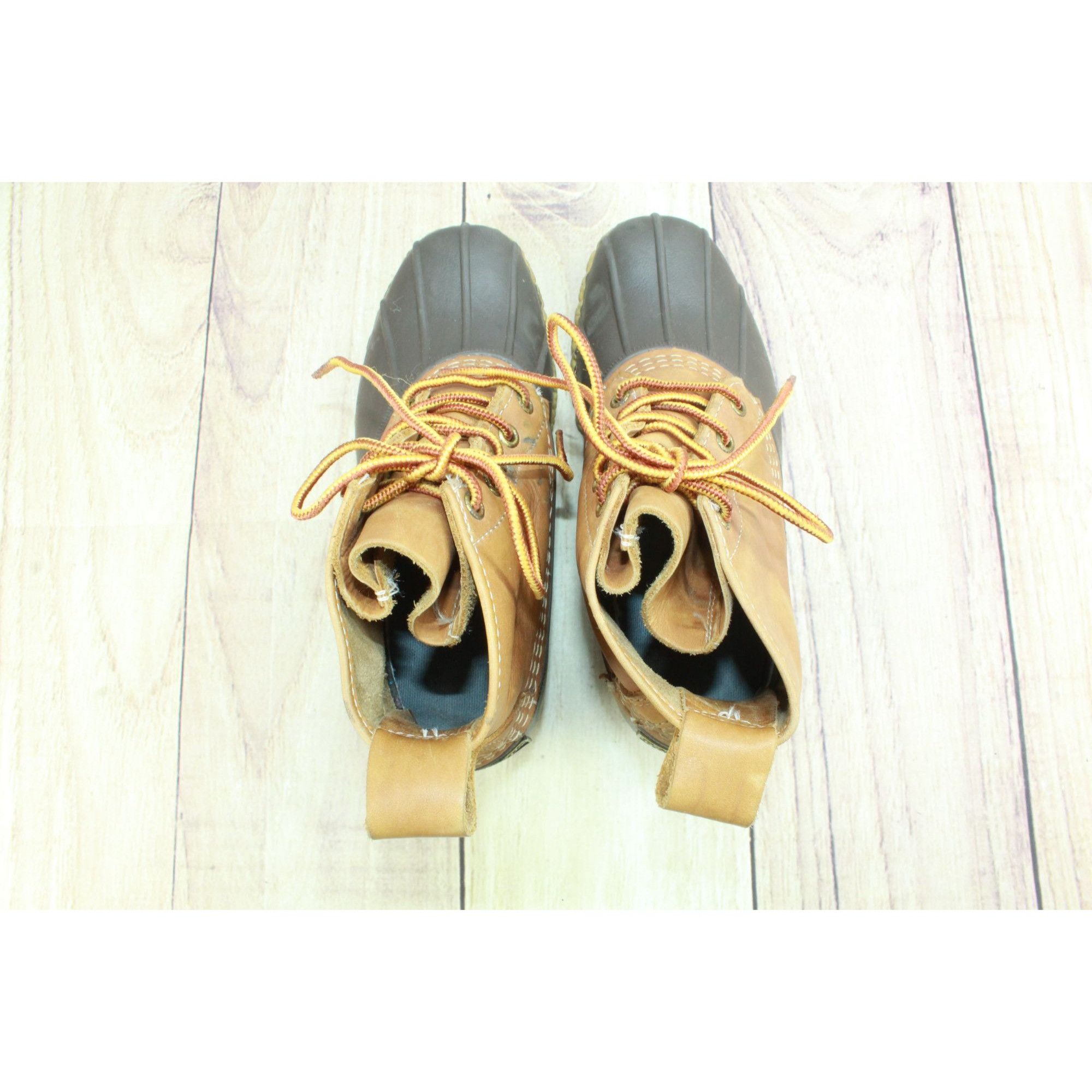 Leather LL Bean Women's Leather Unlined Ankle Duck Boots Size 6 M Size US 6 / IT 36 - 7 Thumbnail