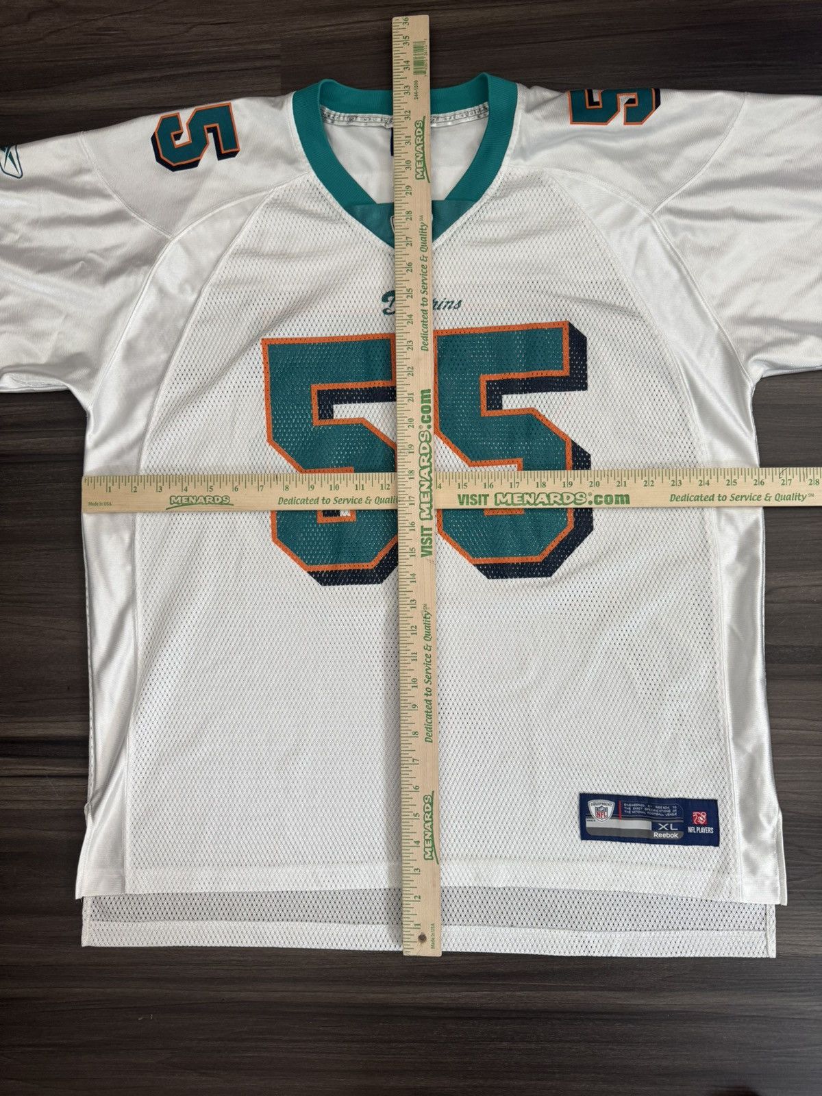 Reebok Miami Dolphins Joey Porter #55 NFL Away White Jersey Size US XL / EU 56 / 4 - 6 Thumbnail
